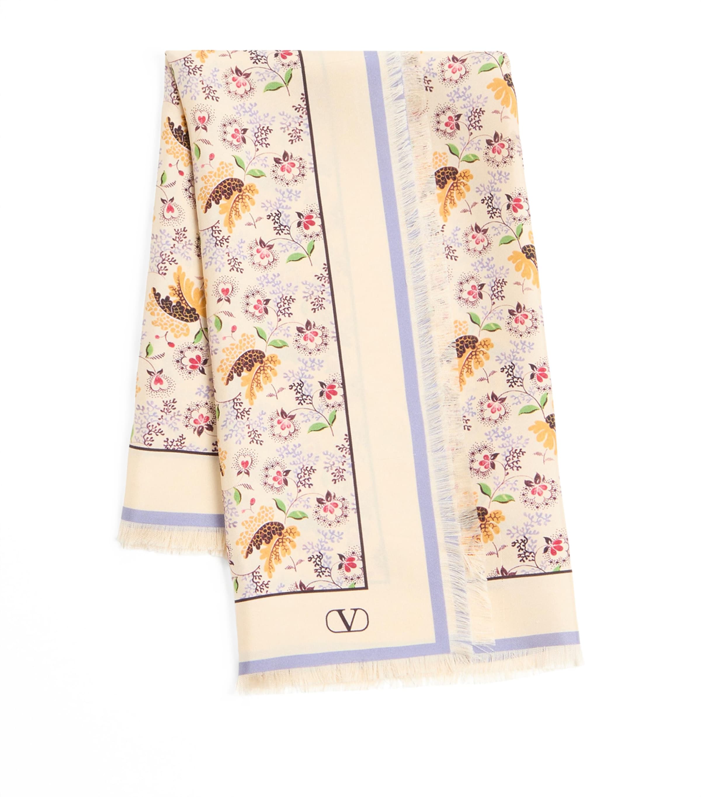 Valentino Garavani Papier Floral Silk Scarf Woman Lilac Uni