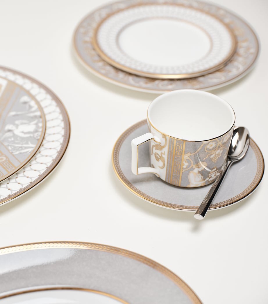 Set of 2 Renaissance Teacups and Saucers GREY Image 2