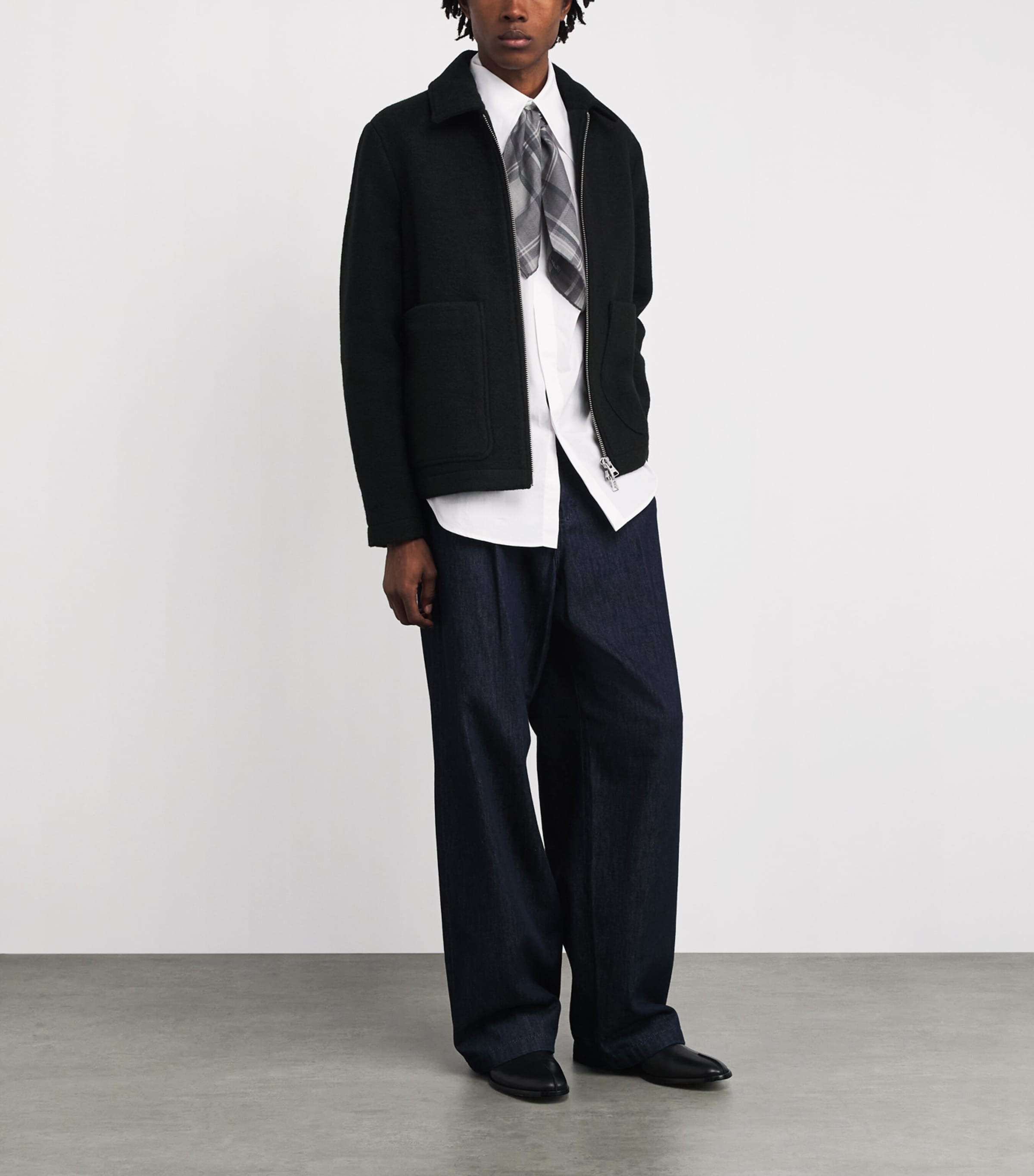 Wool-Blend Bomber Jacket BLACK Image 2