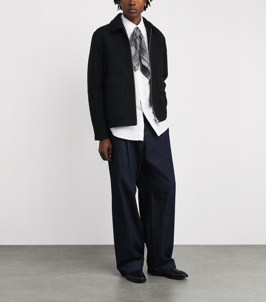 Wool-Blend Bomber Jacket BLACK Image 2