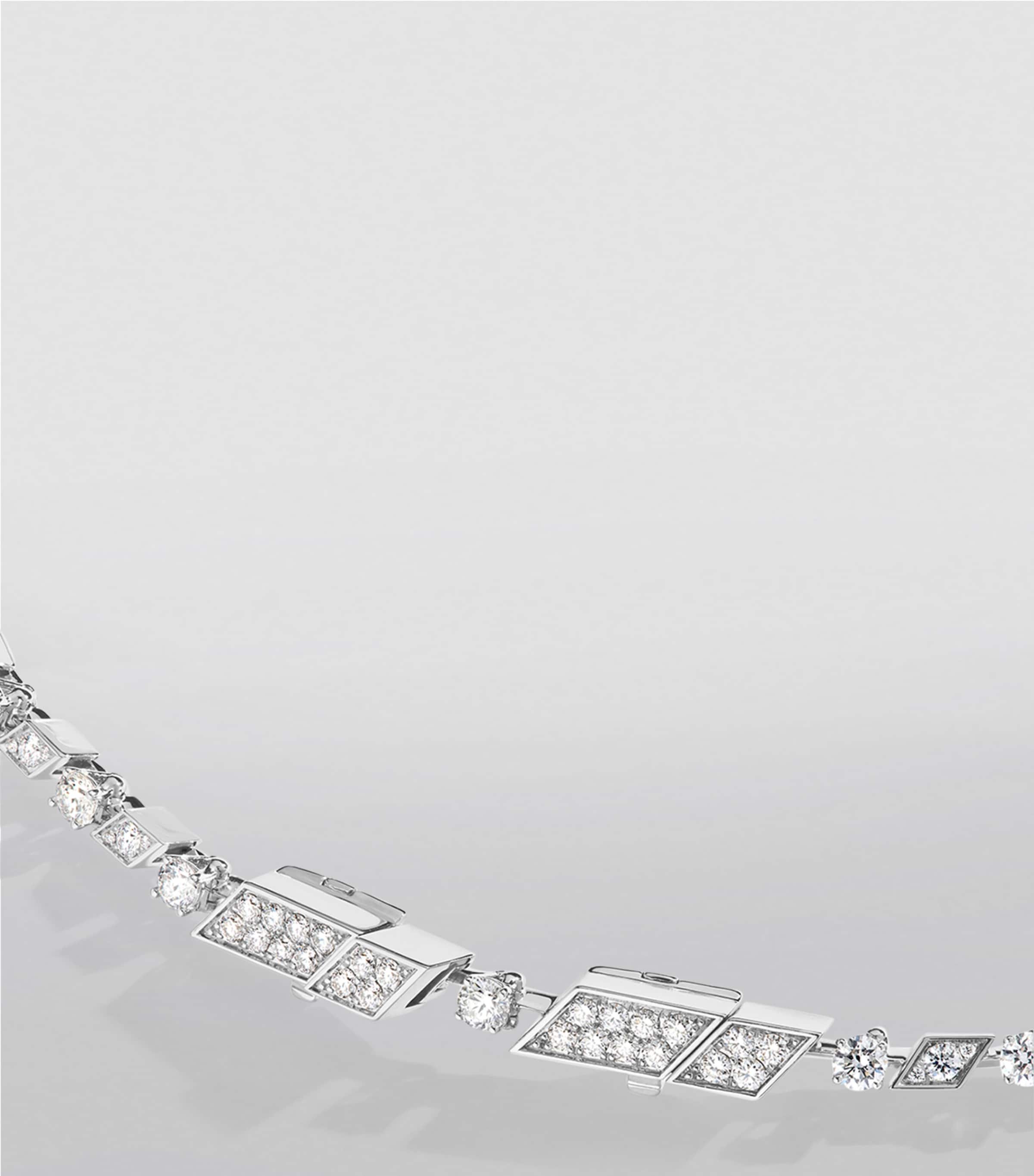 White Gold and Diamond Fifth Avenue Collar Necklace WHITE GOLD Image 3