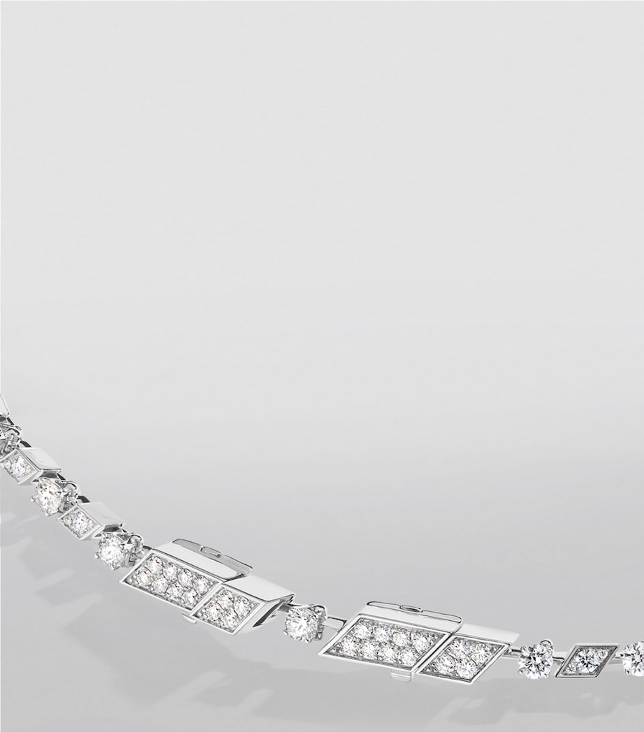 White Gold and Diamond Fifth Avenue Collar Necklace WHITE GOLD Image 3