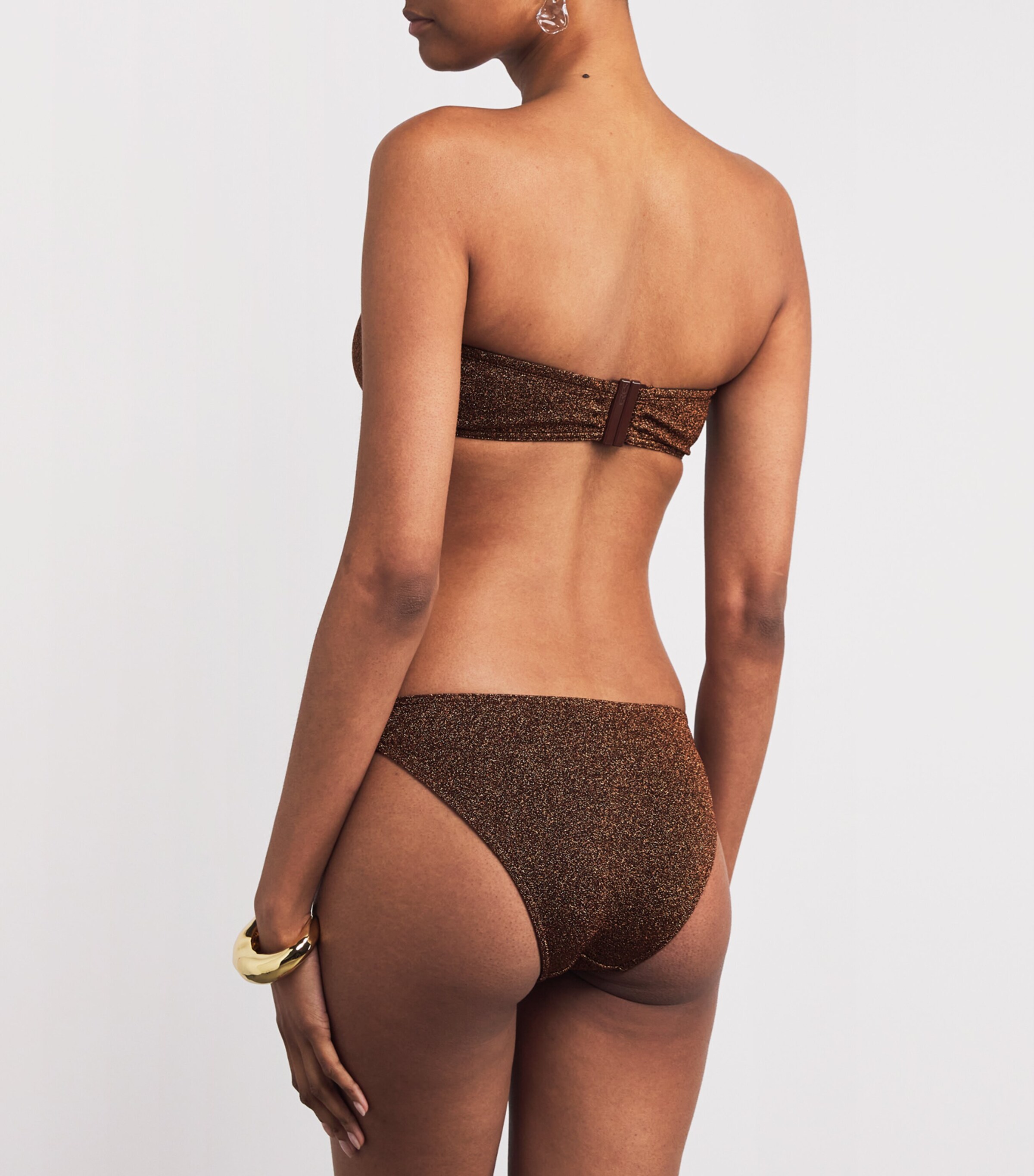 Metallic Etincelant Bikini Briefs CUIVRE LUREX Image 4