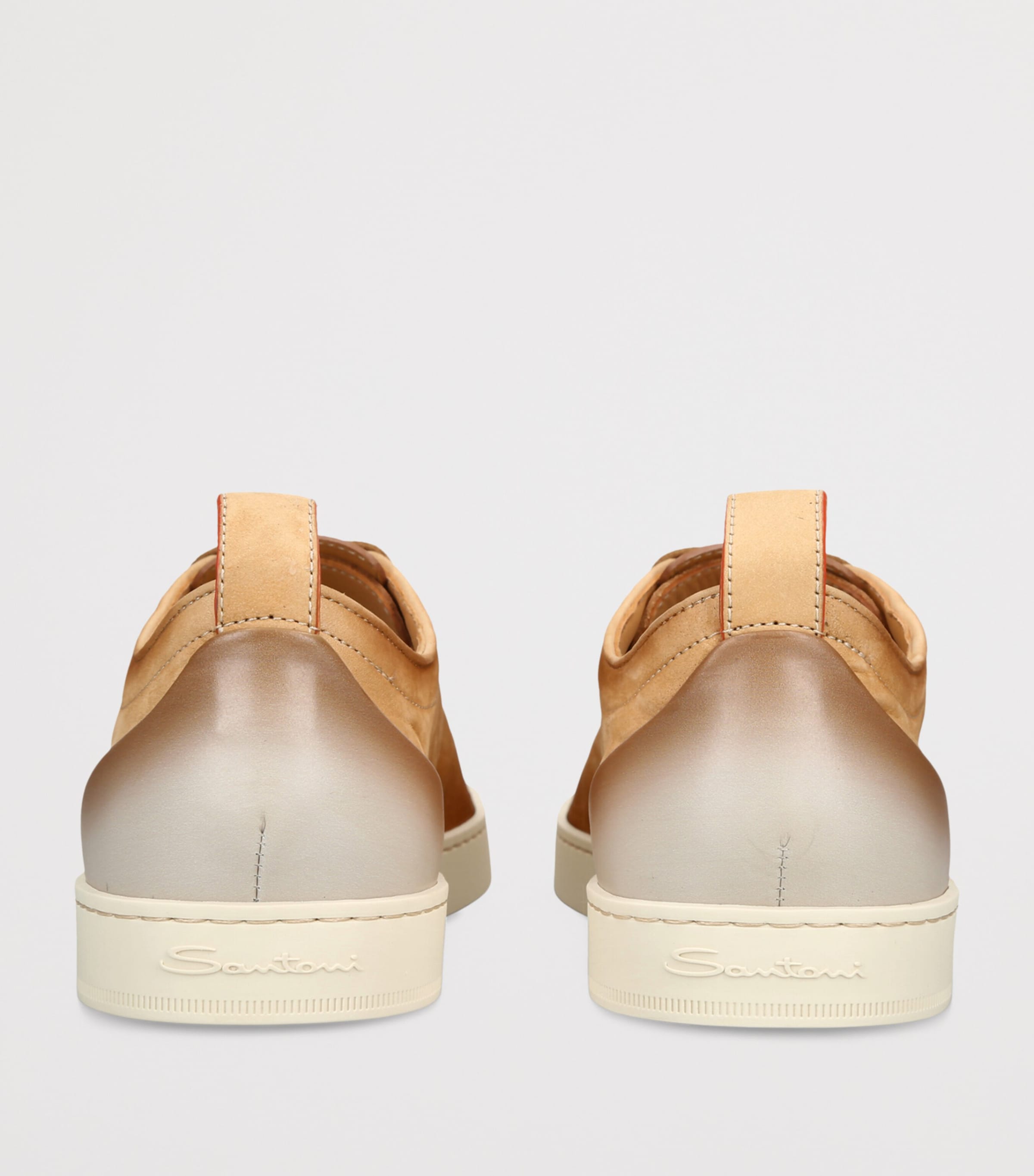 Santoni Nubuck Leather Sneakers Tan Image 4