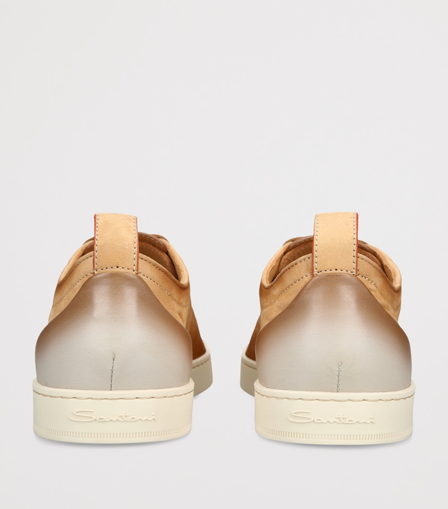 Santoni Nubuck Leather Sneakers Tan Image 4