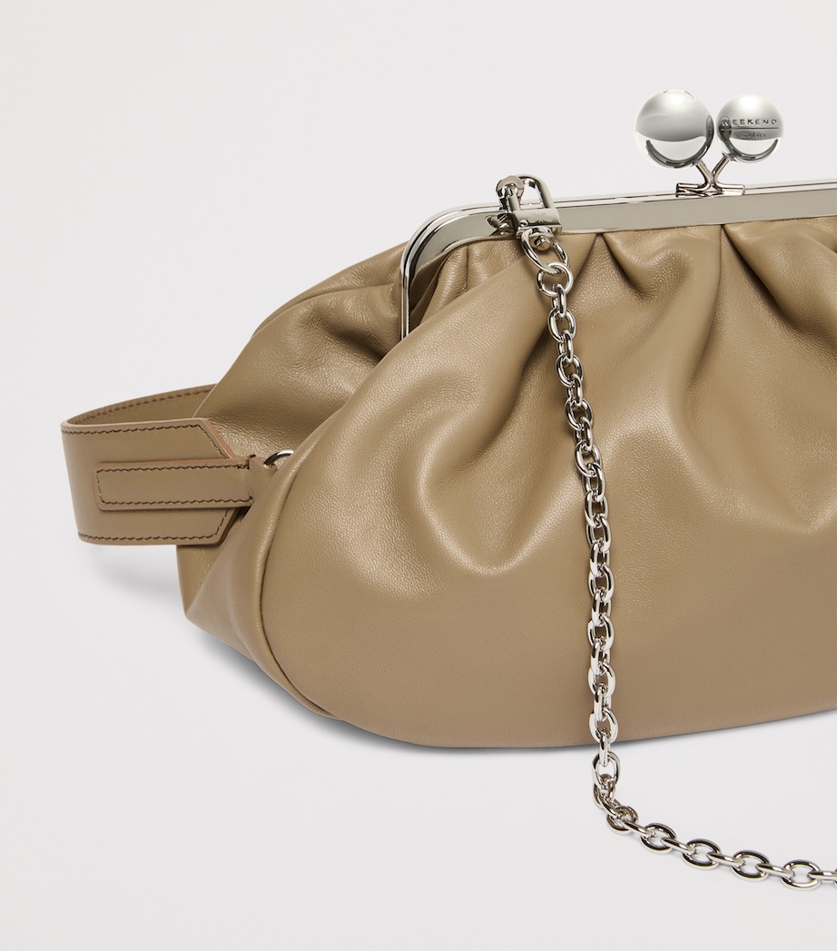 Weekend Max Mara Medium Leather Pasticcino Clutch Bag Turtledove Image 7