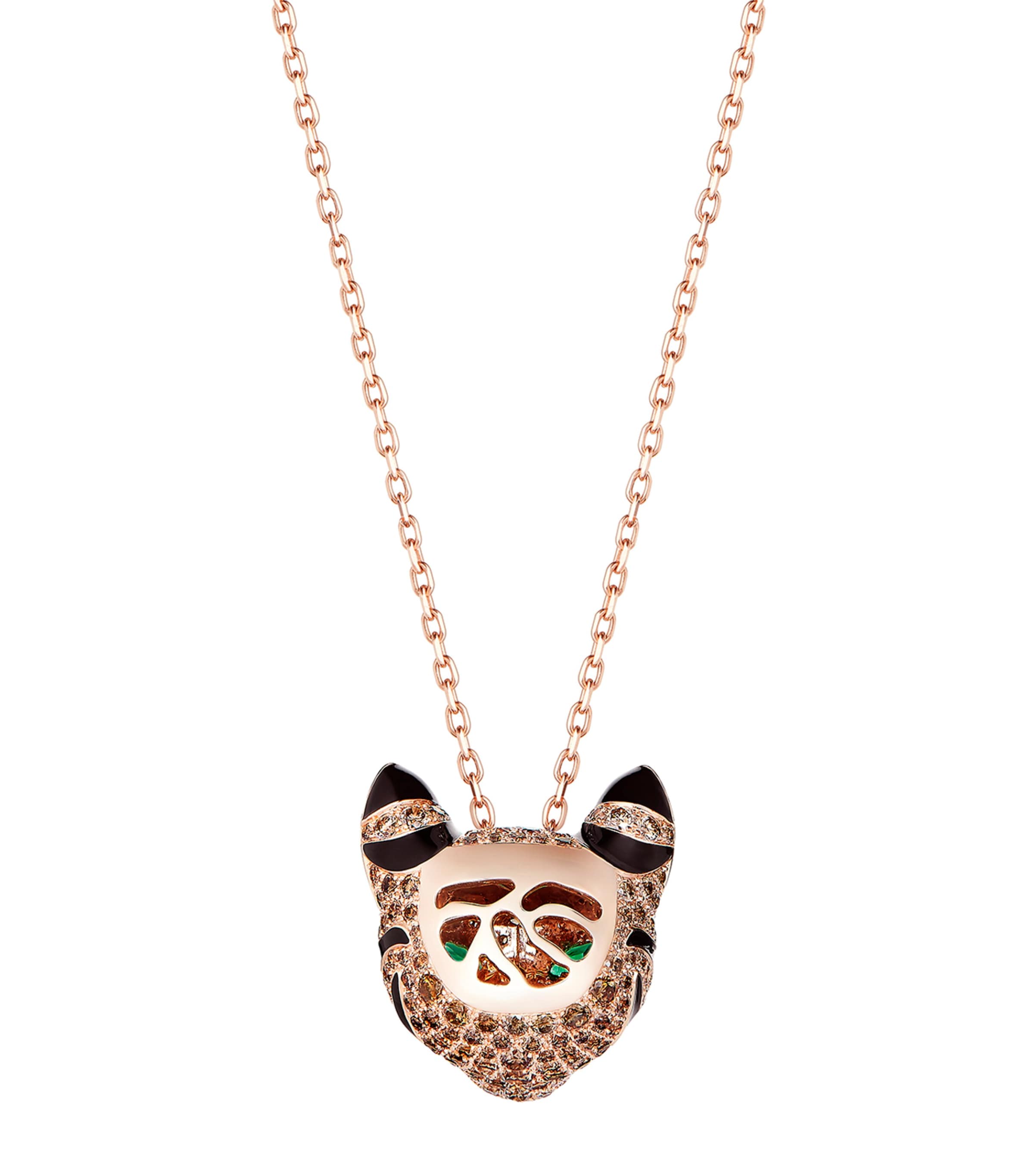 Rose Gold, Diamond and Emerald Animaux de Coll Necklace ROSE Image 4