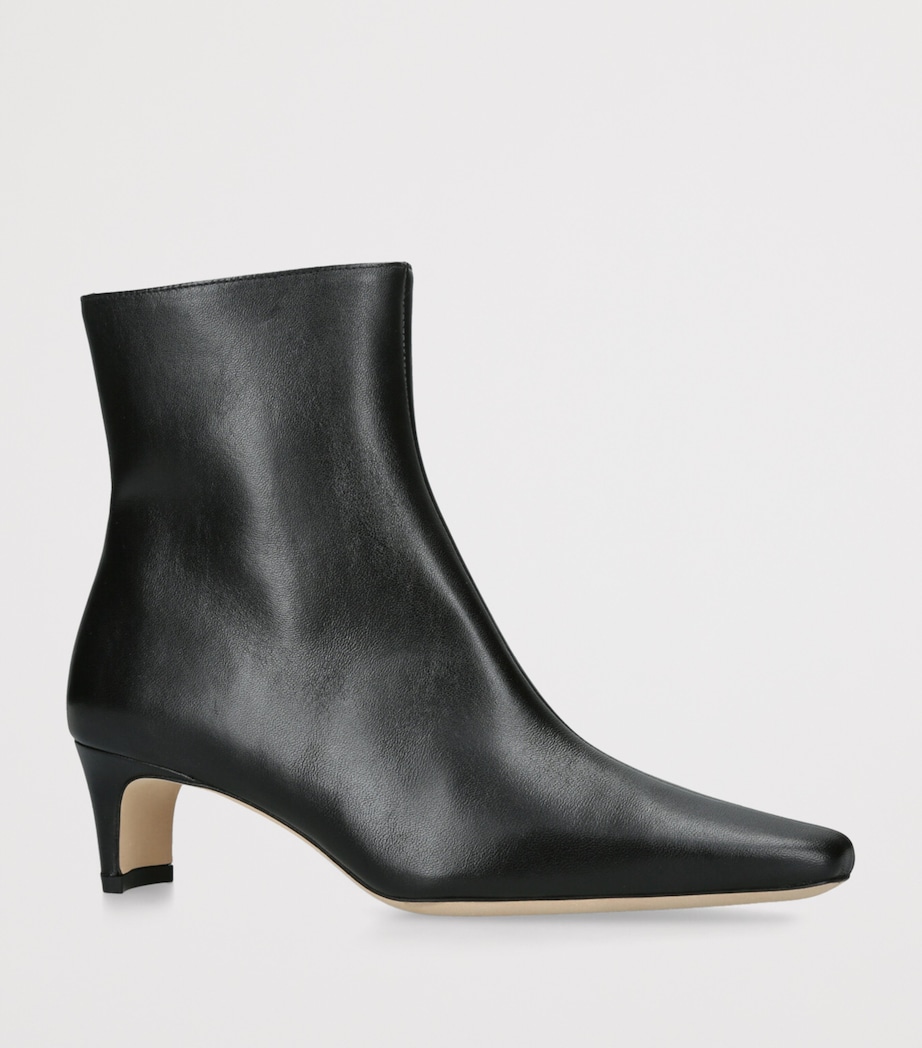 Leather Wally Ankle Boots 55 BLACK Image 3