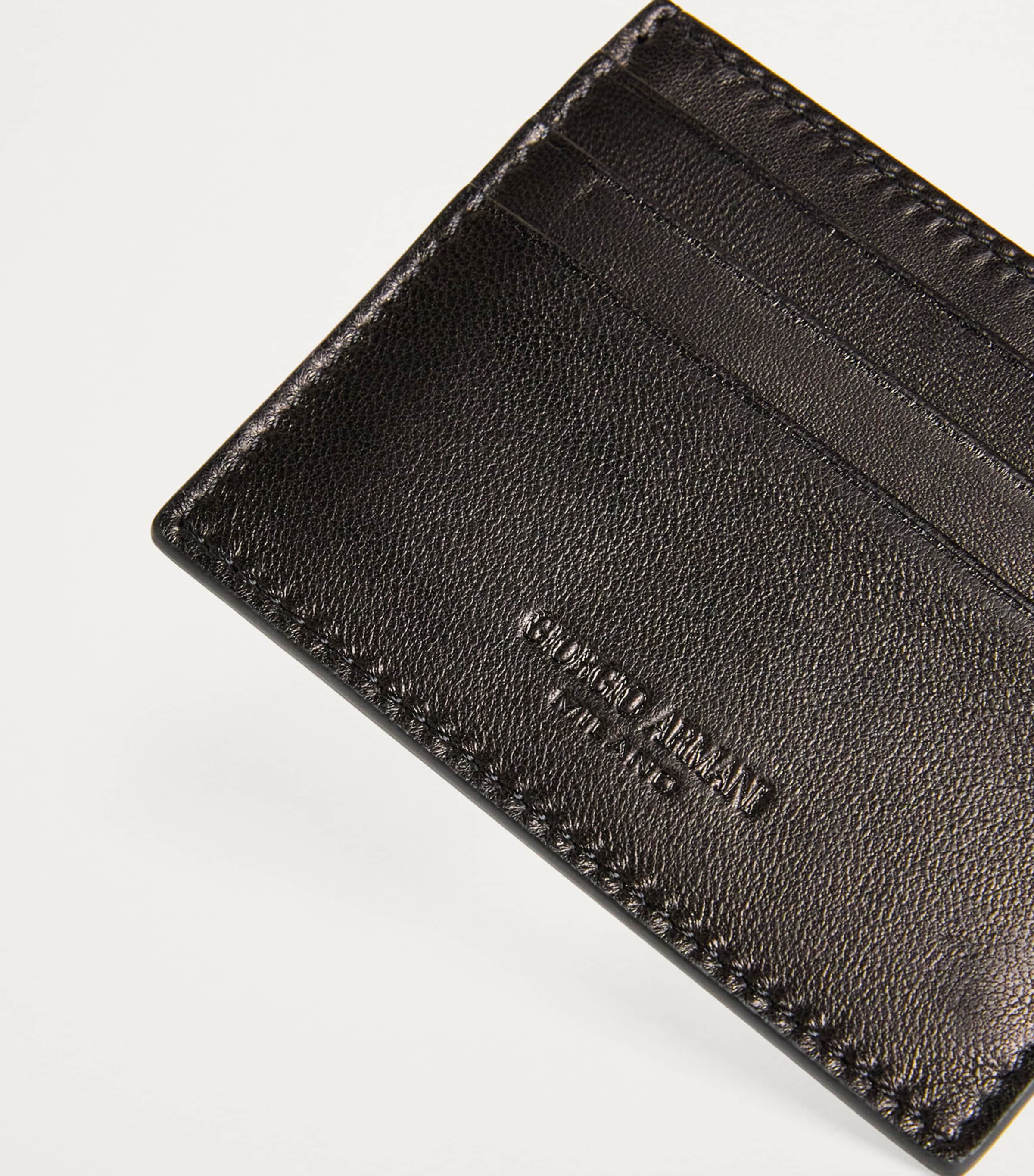 Giorgio Armani Black Lamb Leather Card Holder | Harrods US