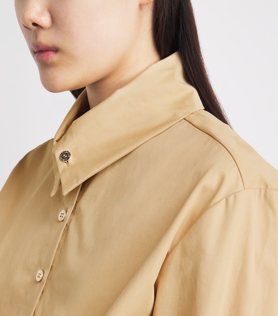 Claudie Pierlot Womens Cotton Cropped Shirt Beige Image 3