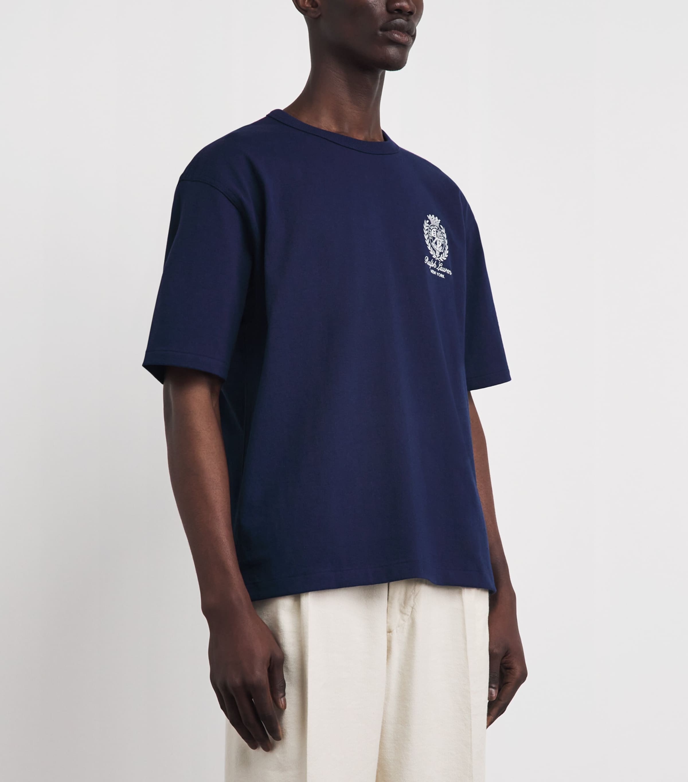 Polo Ralph Lauren Mens Cotton Logo Crest T-Shirt Newport Navy Image 4