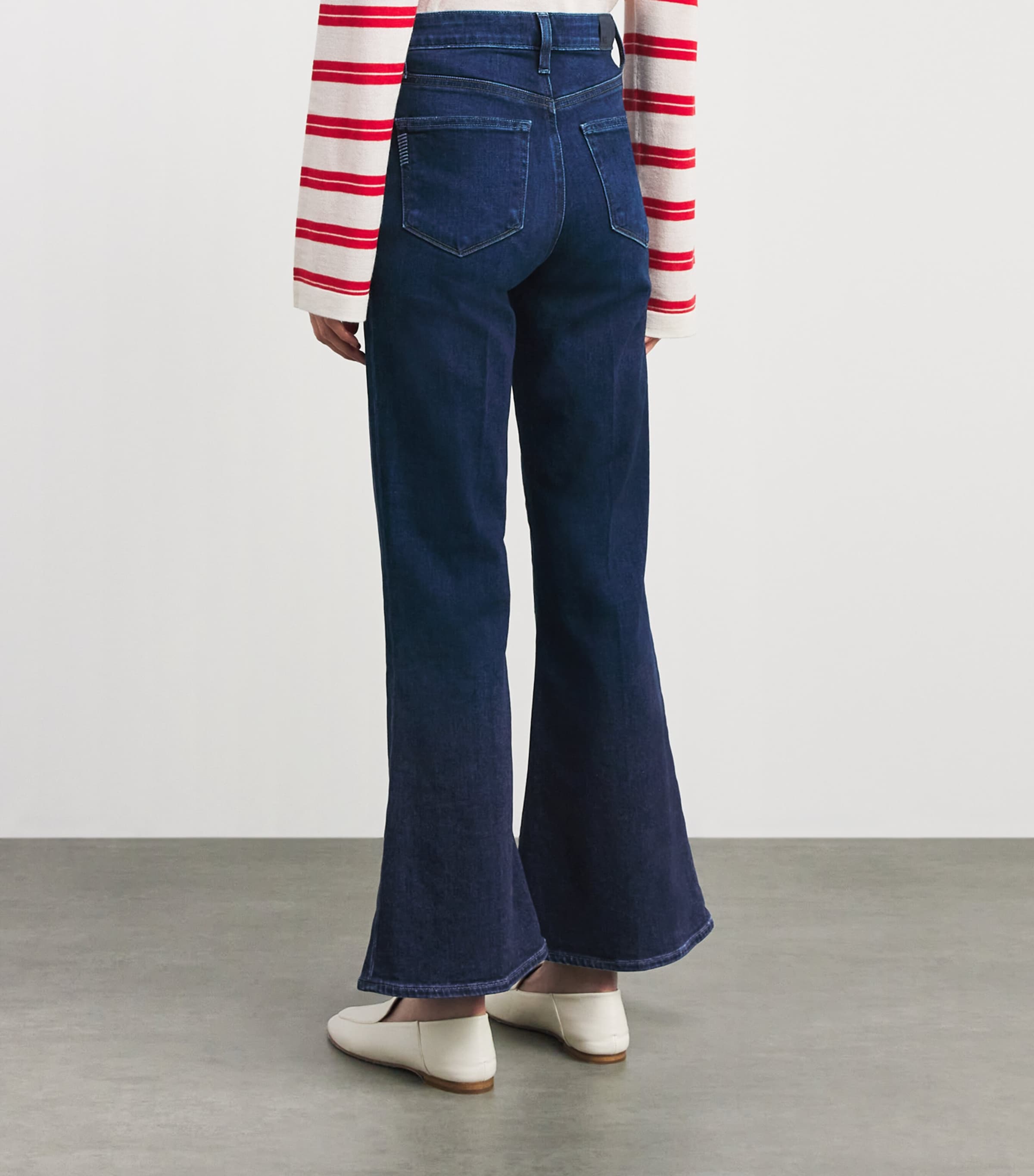 PAIGE Womens Marlow Skimmer Flared Jeans Cambre Image 5