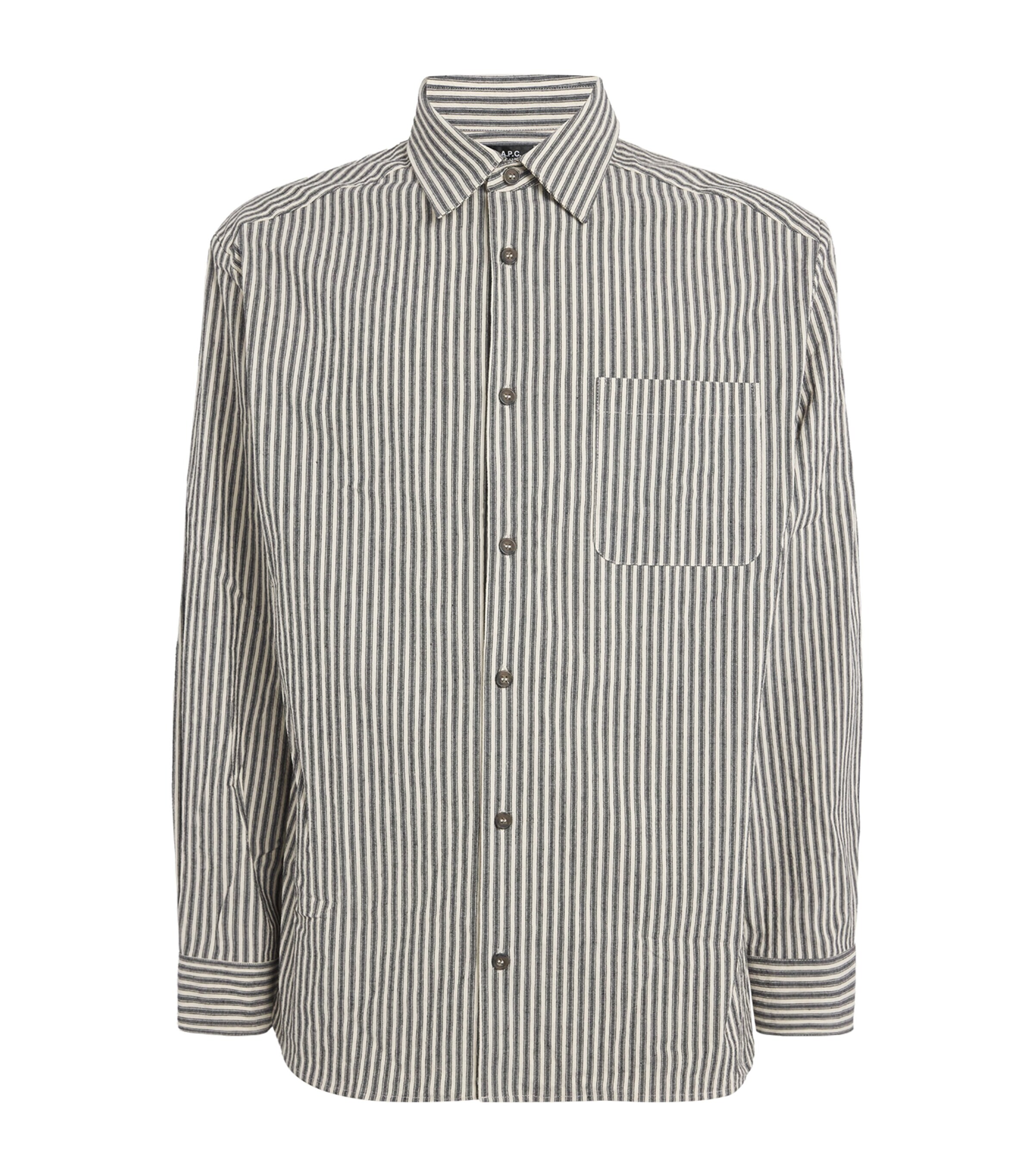 Cotton Striped Shirt LZZ BLACK Image 1