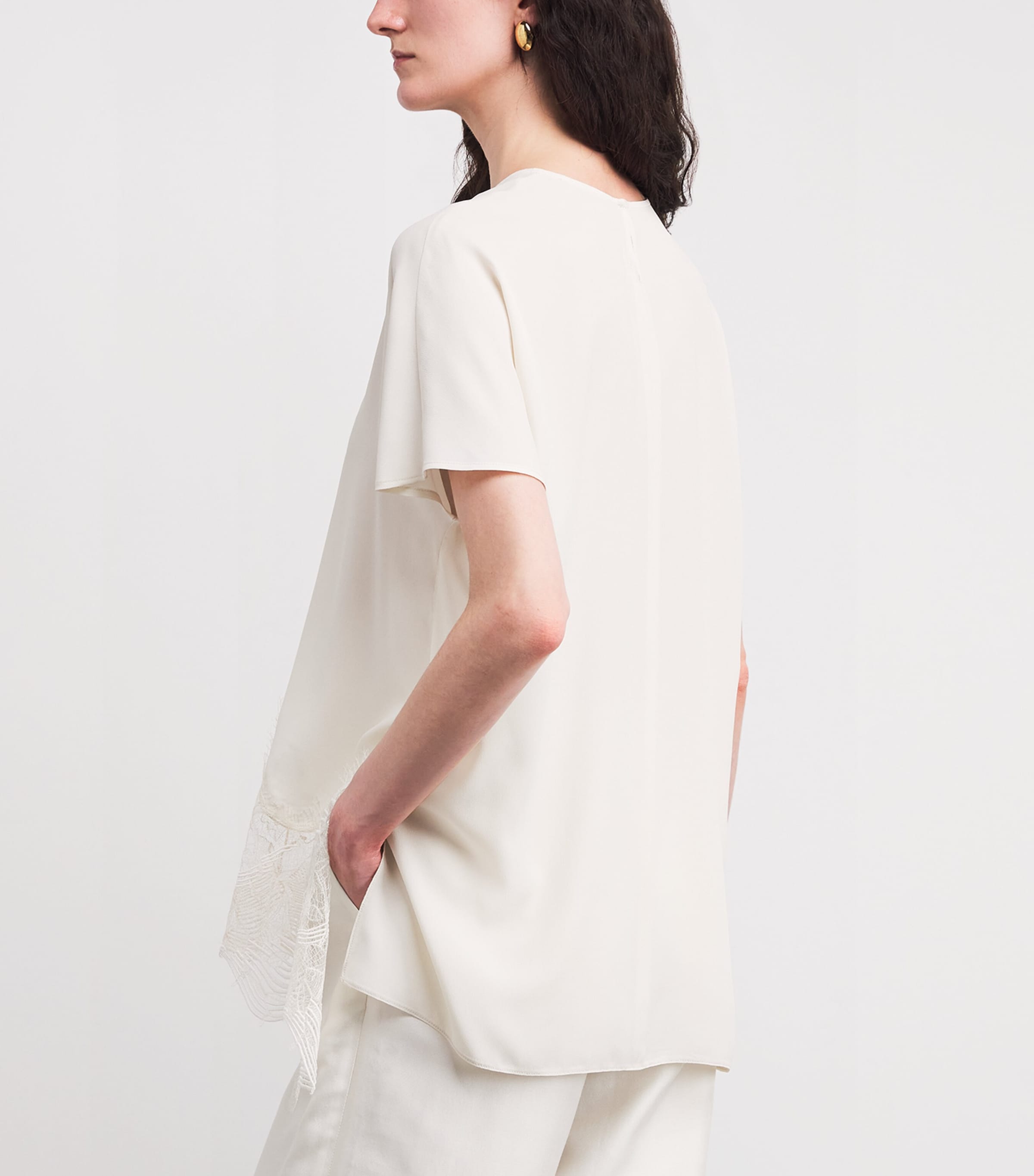 Lace-Trim T-Shirt 0145 BURRO Image 4