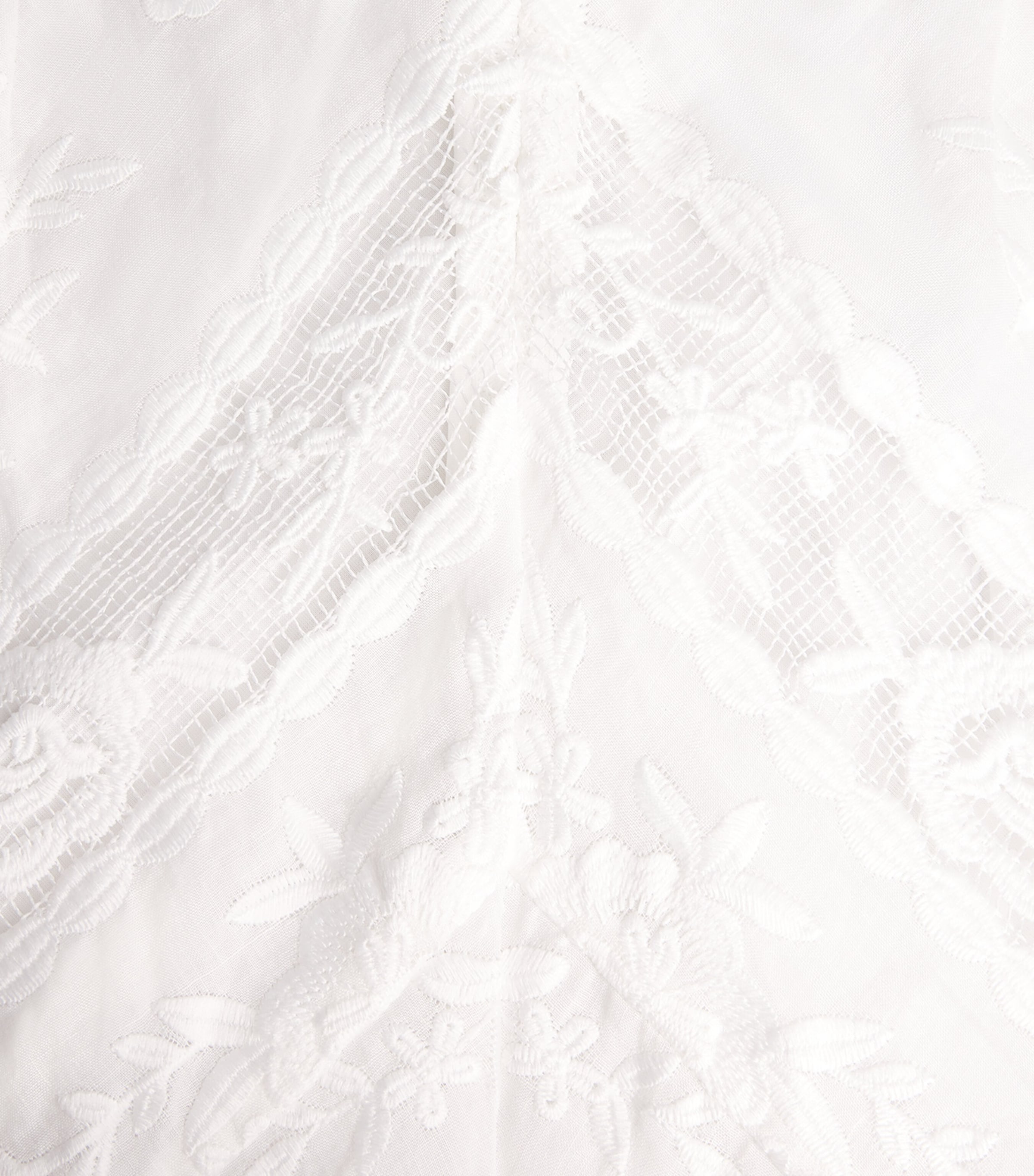Self-Portrait Womens Ramie Embroidered Midi Dress White Image 6