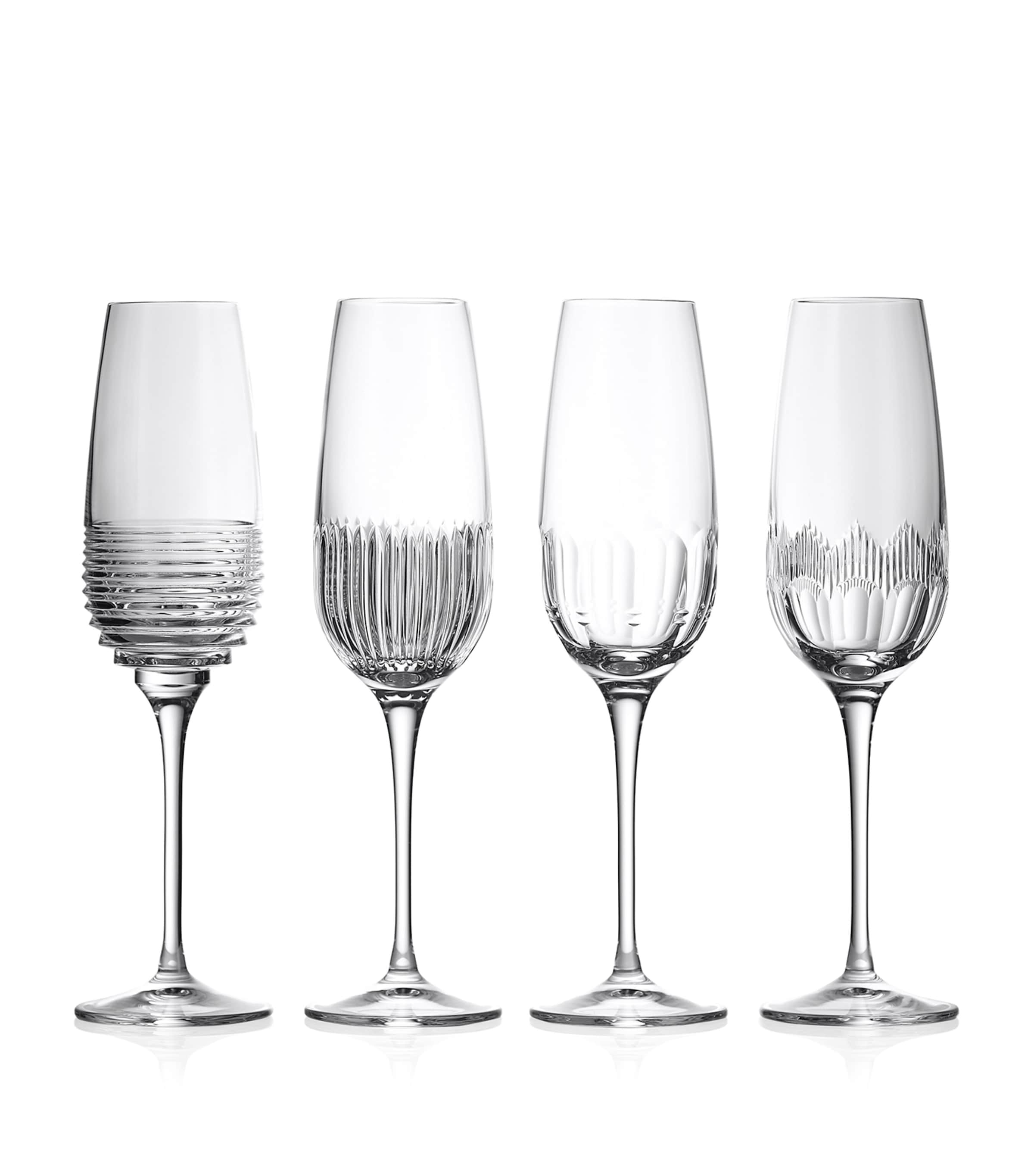 Waterford Mixology Mixed Crystal Flute Glasses 335ml Set Of Four In Clear