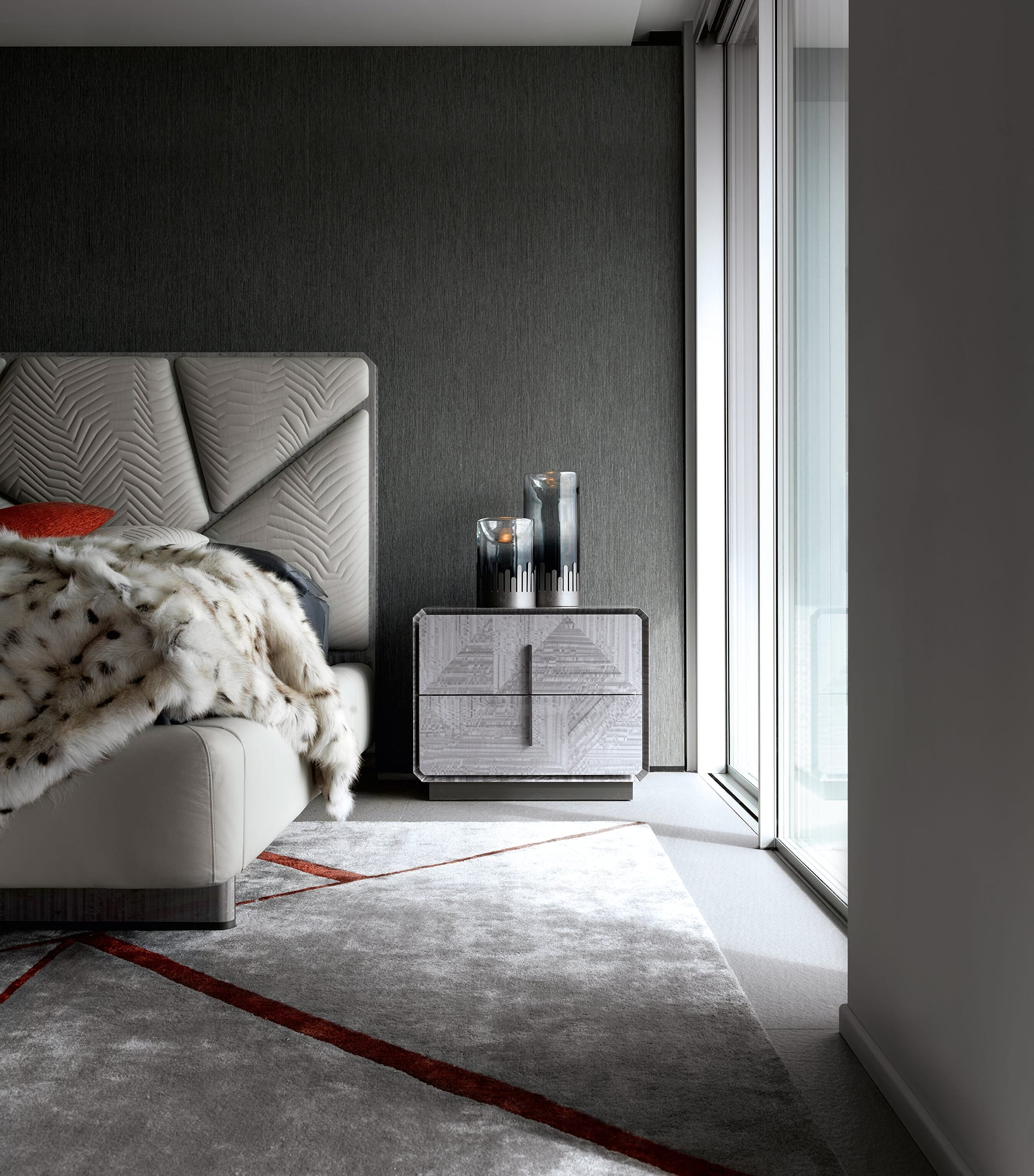 Giorgio Collection Moonlight Bedside Table Grey Image 2