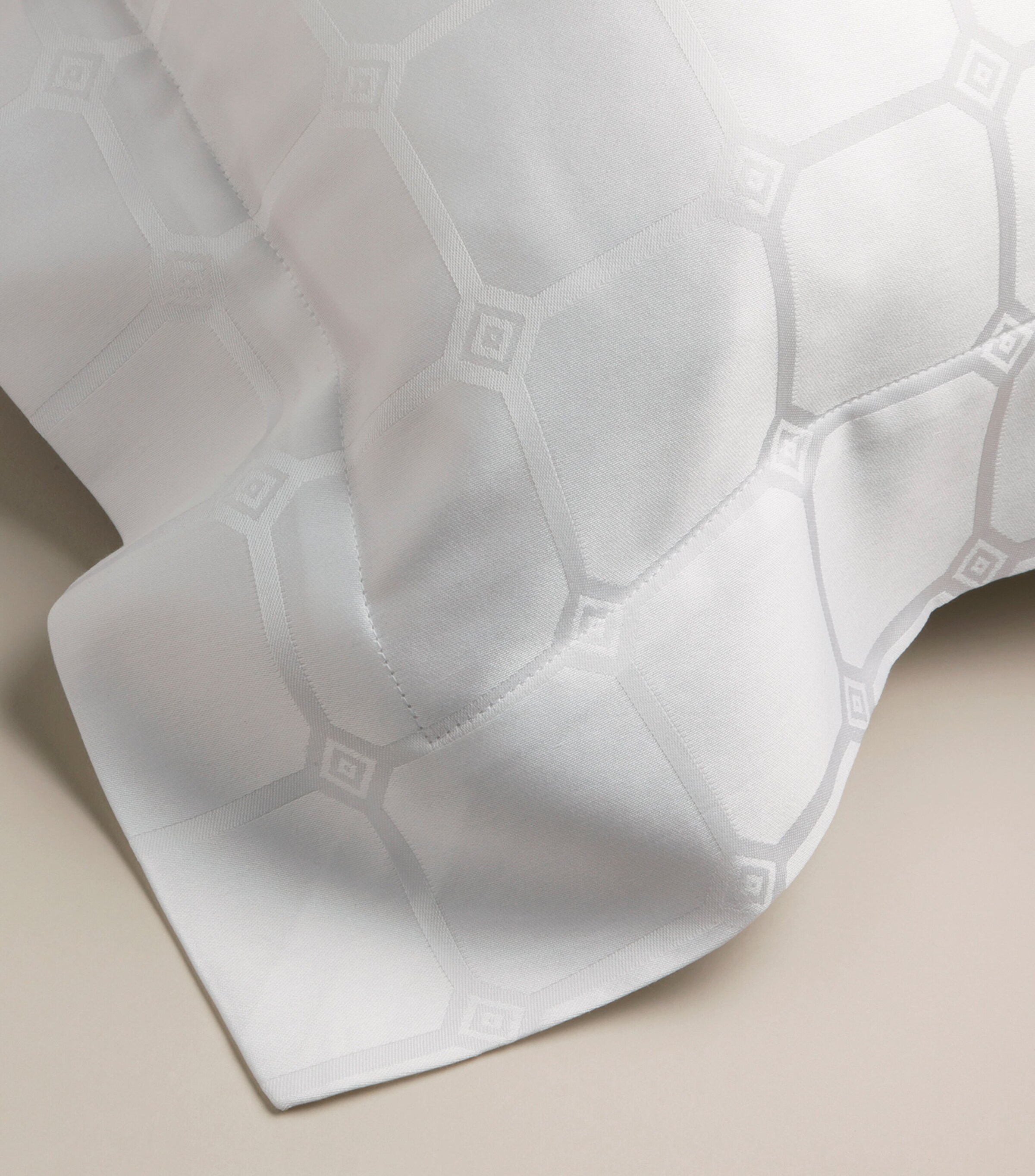 The Trellis Super King Jacquard Duvet Cover Set (260cm x 220cm) WHITE Image 7