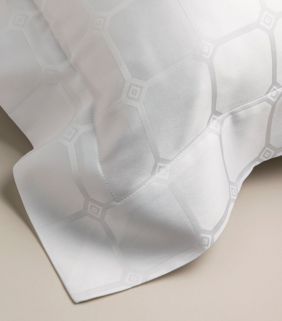 The Trellis Super King Jacquard Duvet Cover Set (260cm x 220cm) WHITE Image 7