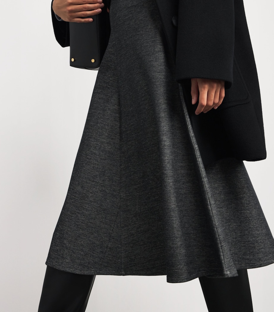 Jersey Flared Midi Skirt DARK GREY Image 6