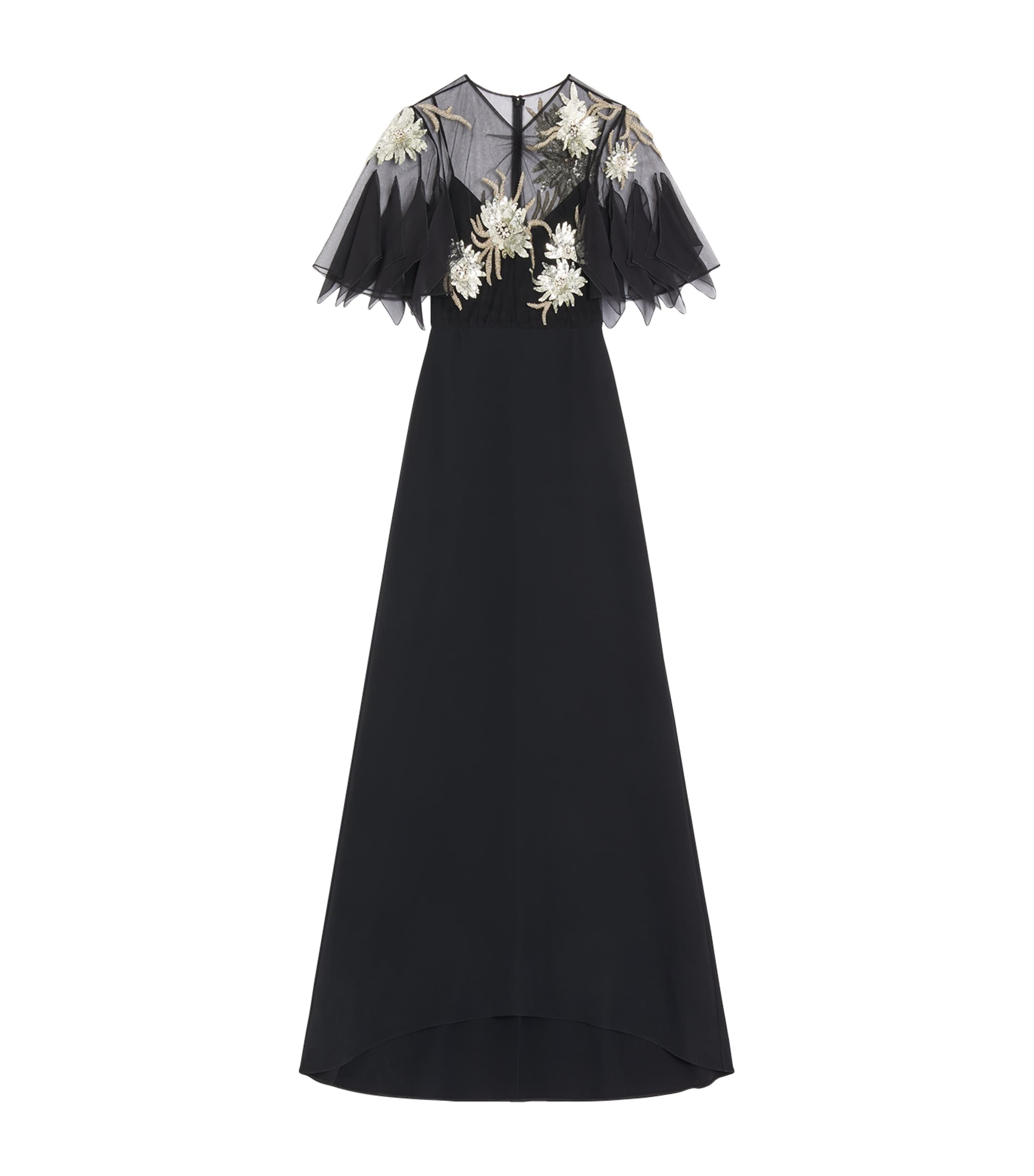 Valentino Womens Embellished Silk Cady Gown Nud Image 1