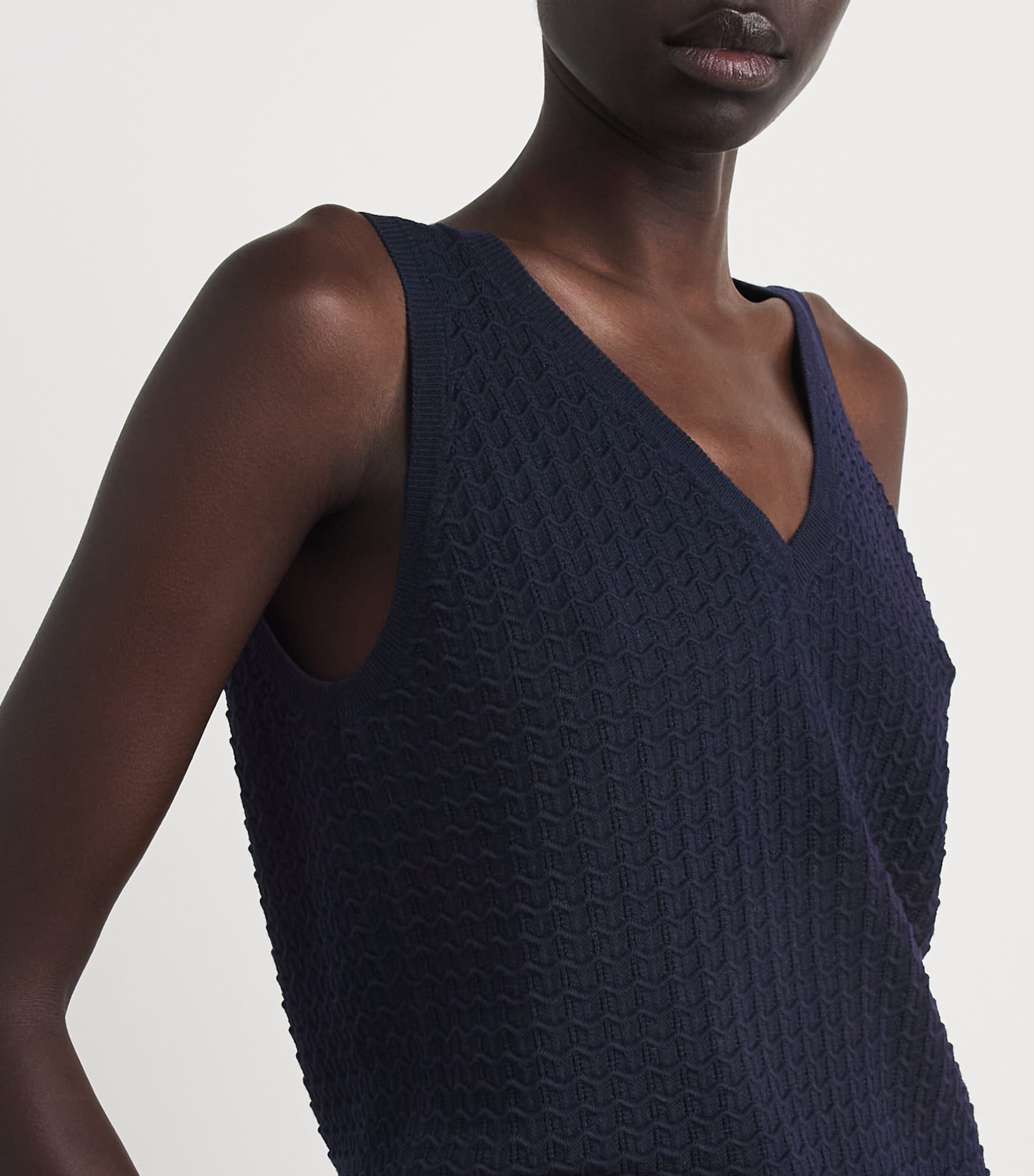 Eleventy Womens Wool Tank Top Blu Image 3