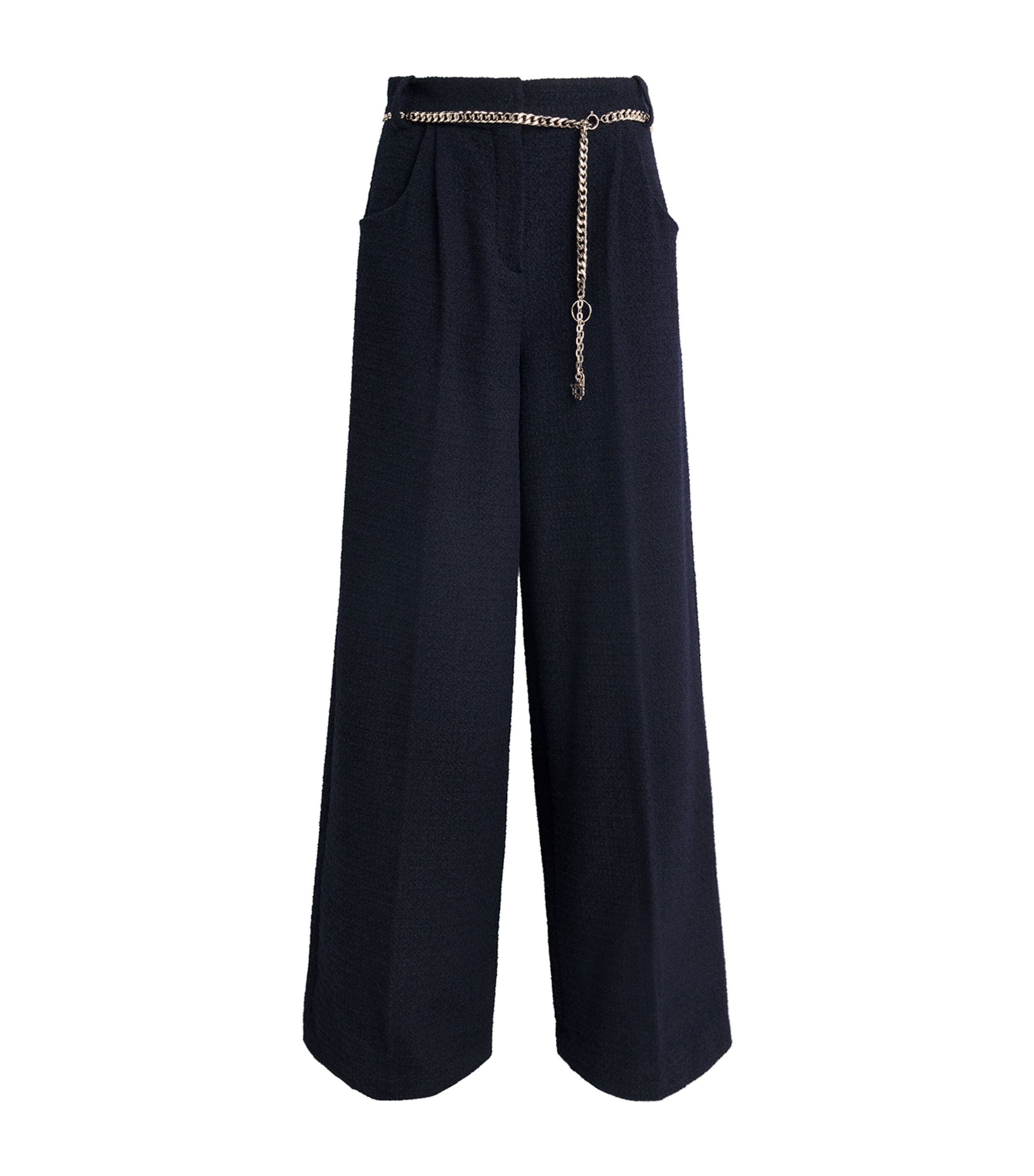 Bouclé Chain Trousers NAVY Image 1