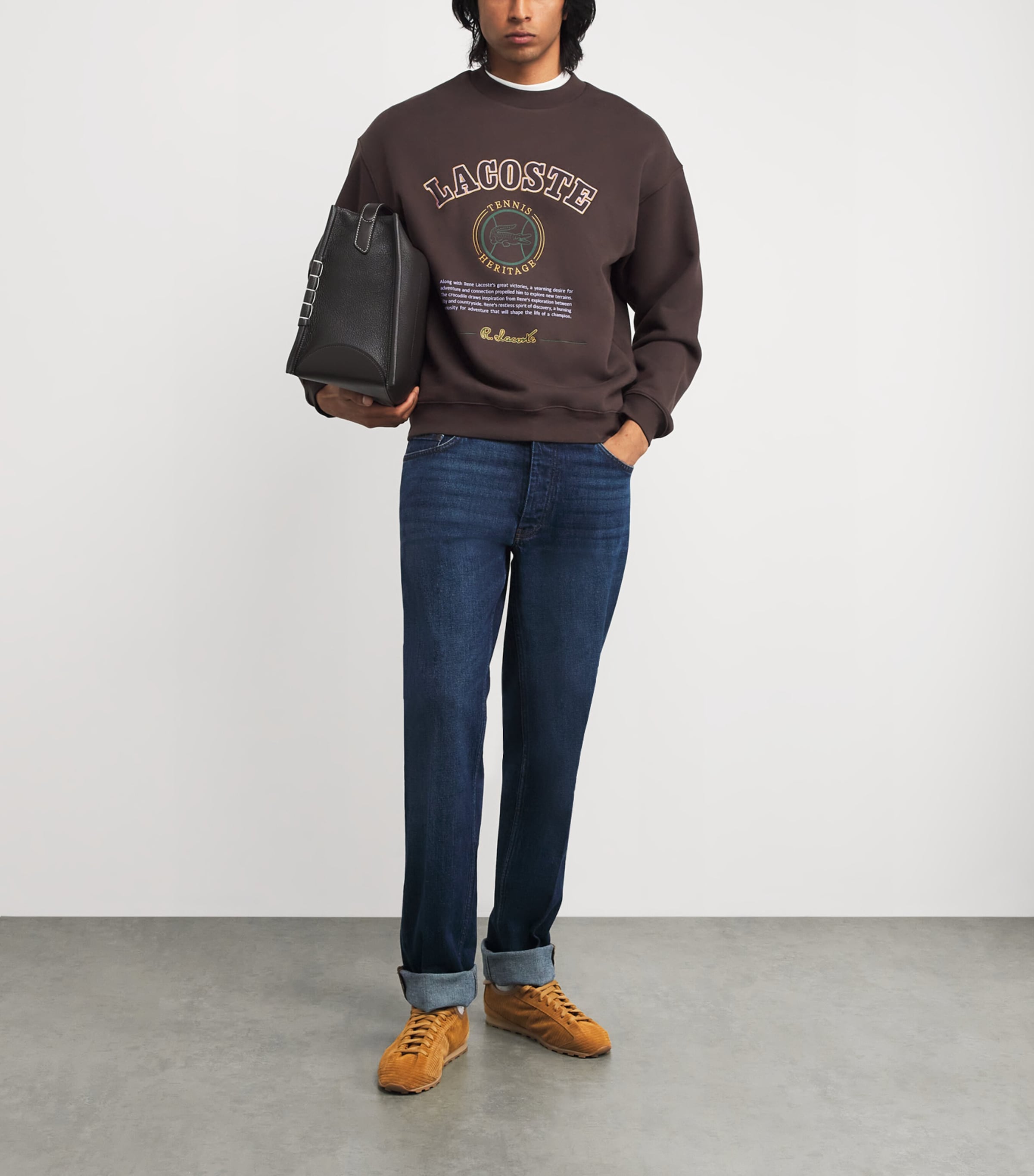 Cotton Logo-Embroidered Sweatshirt BROWN Image 2