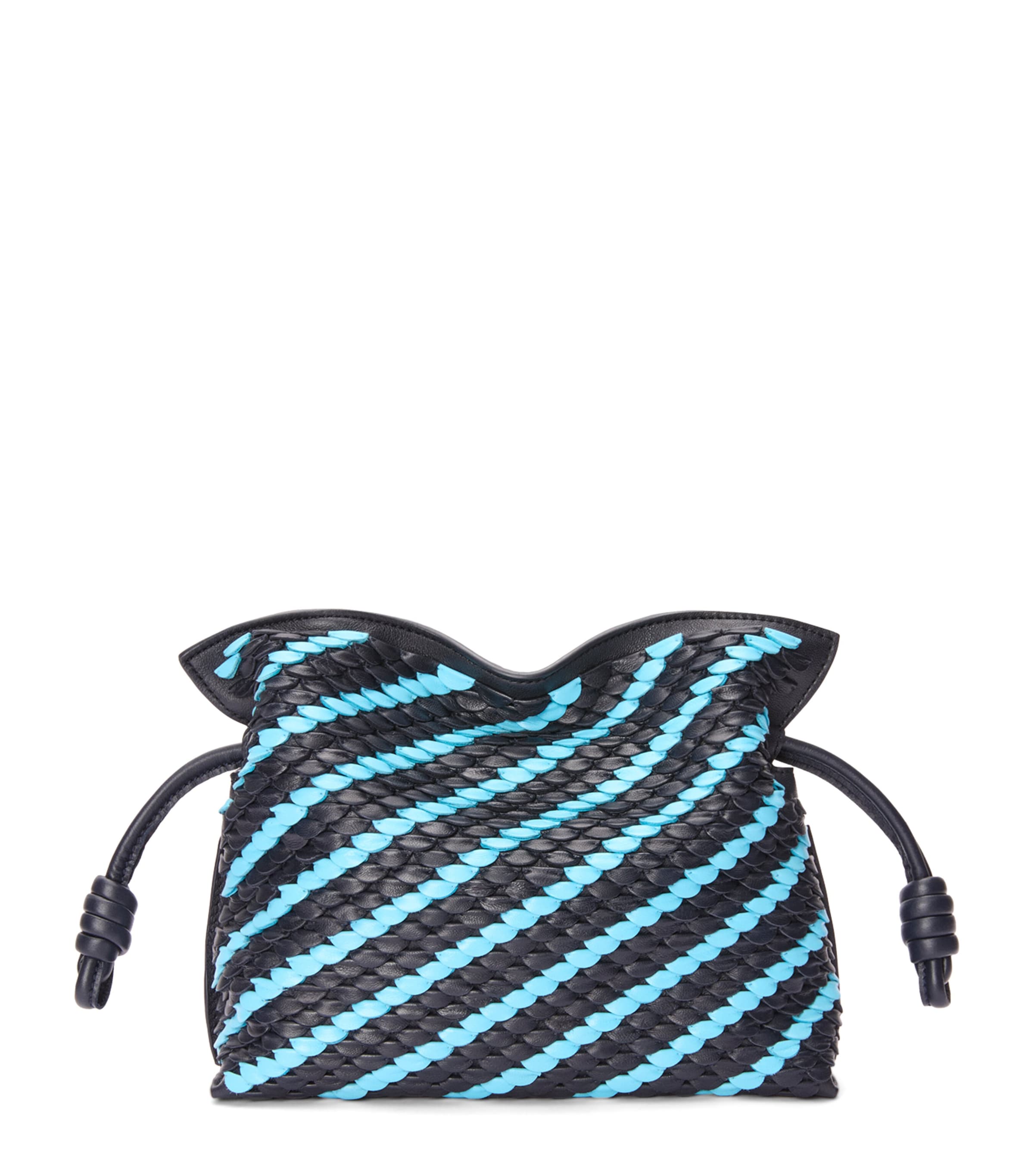 Mini Leather Scales Flamenco Clutch DARK INK/SKY BLUE Image 1