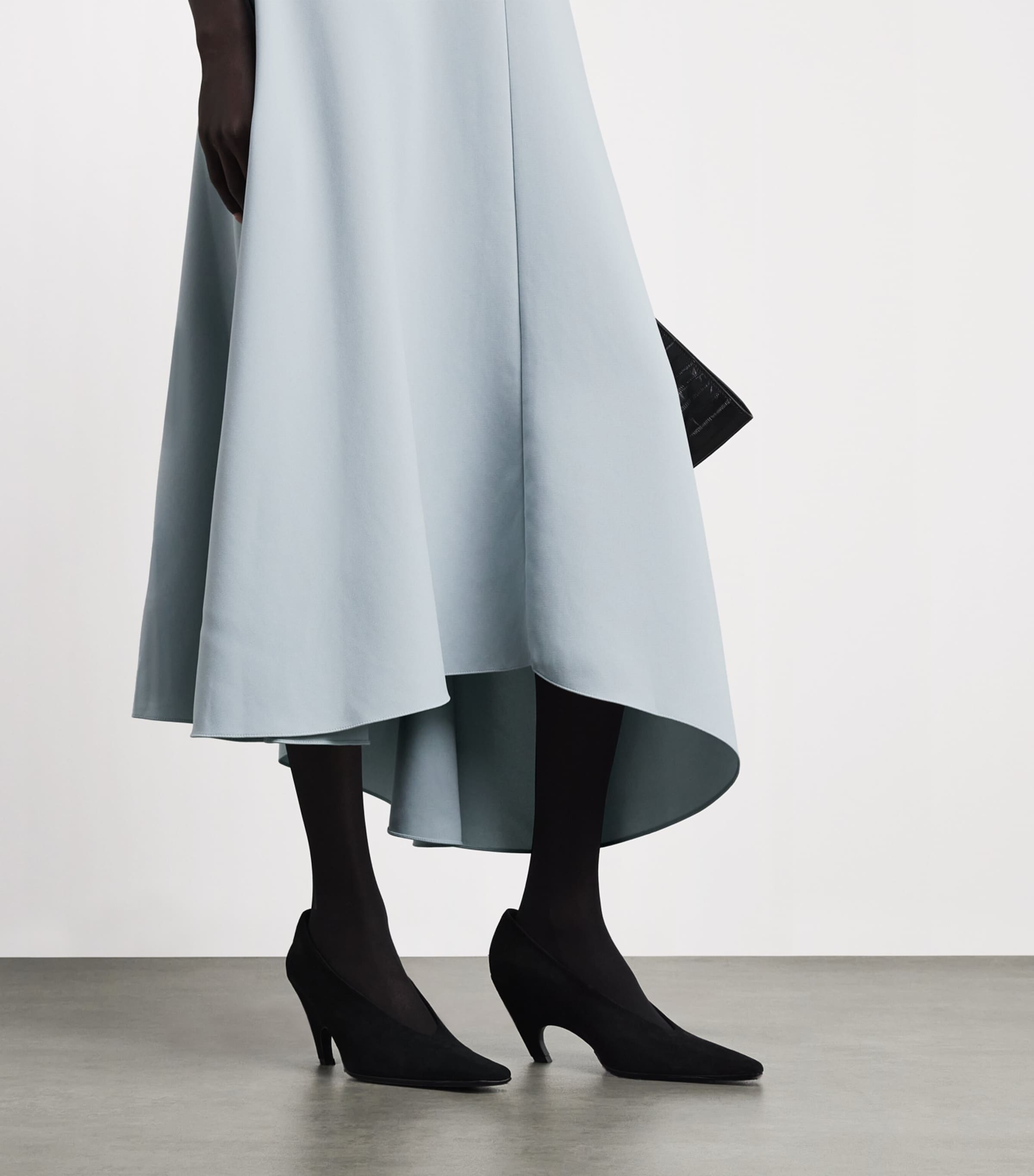 Theory Womens Knit-Satin Midi Dress Vfh Luna Image 3