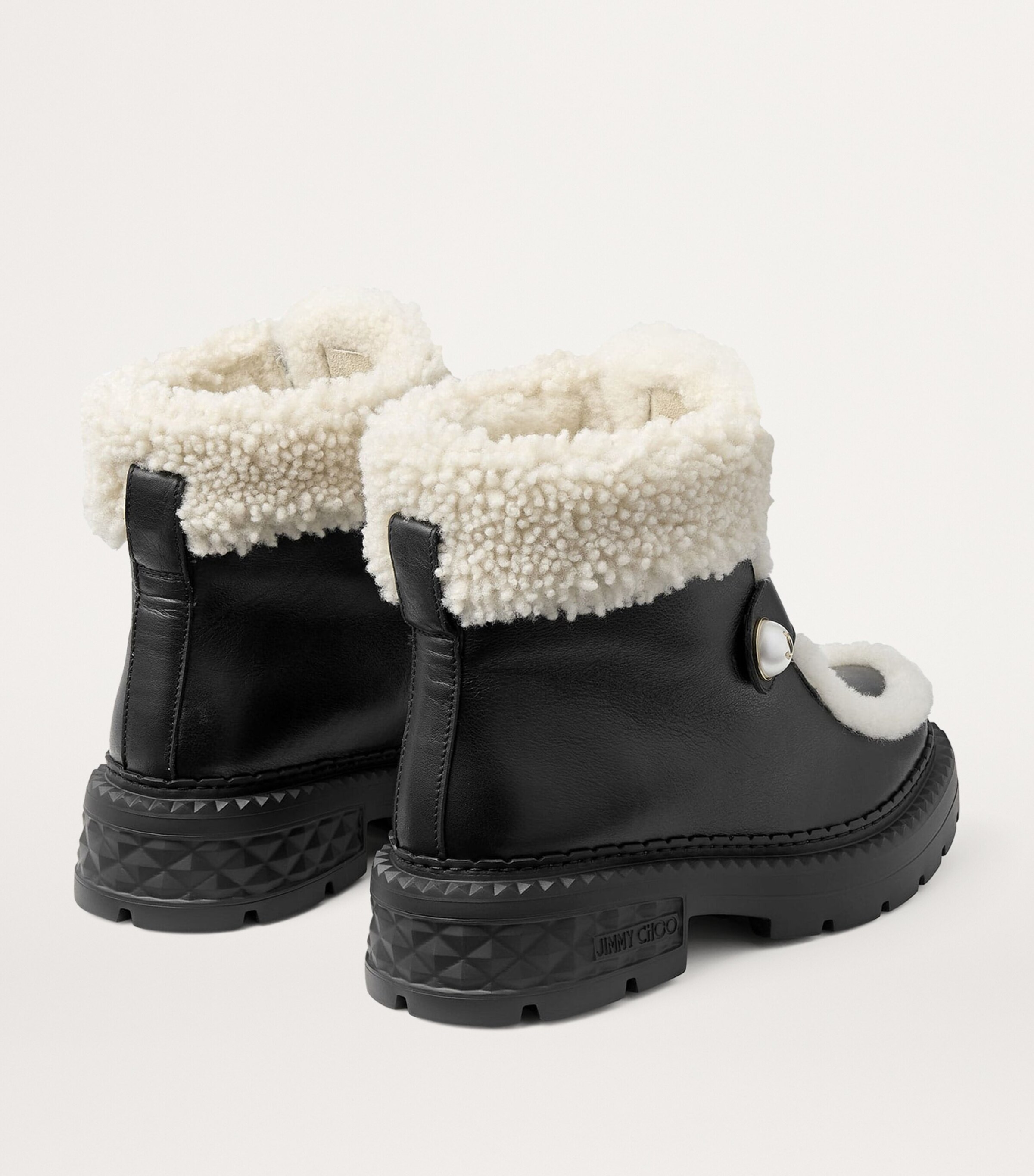 Jimmy Choo Womens Shea Leather Ankle Boots Black/natural Image 2