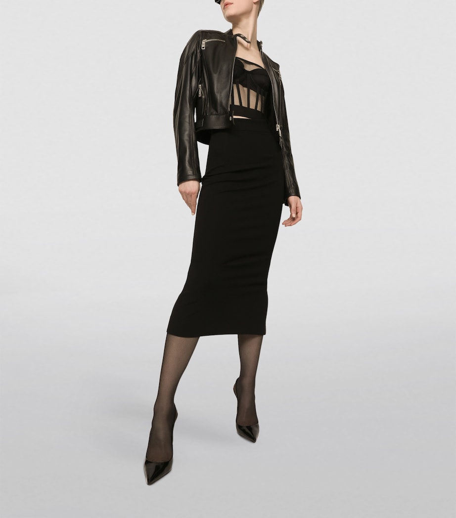 Leather Biker Jacket N0000-BLACK Image 4