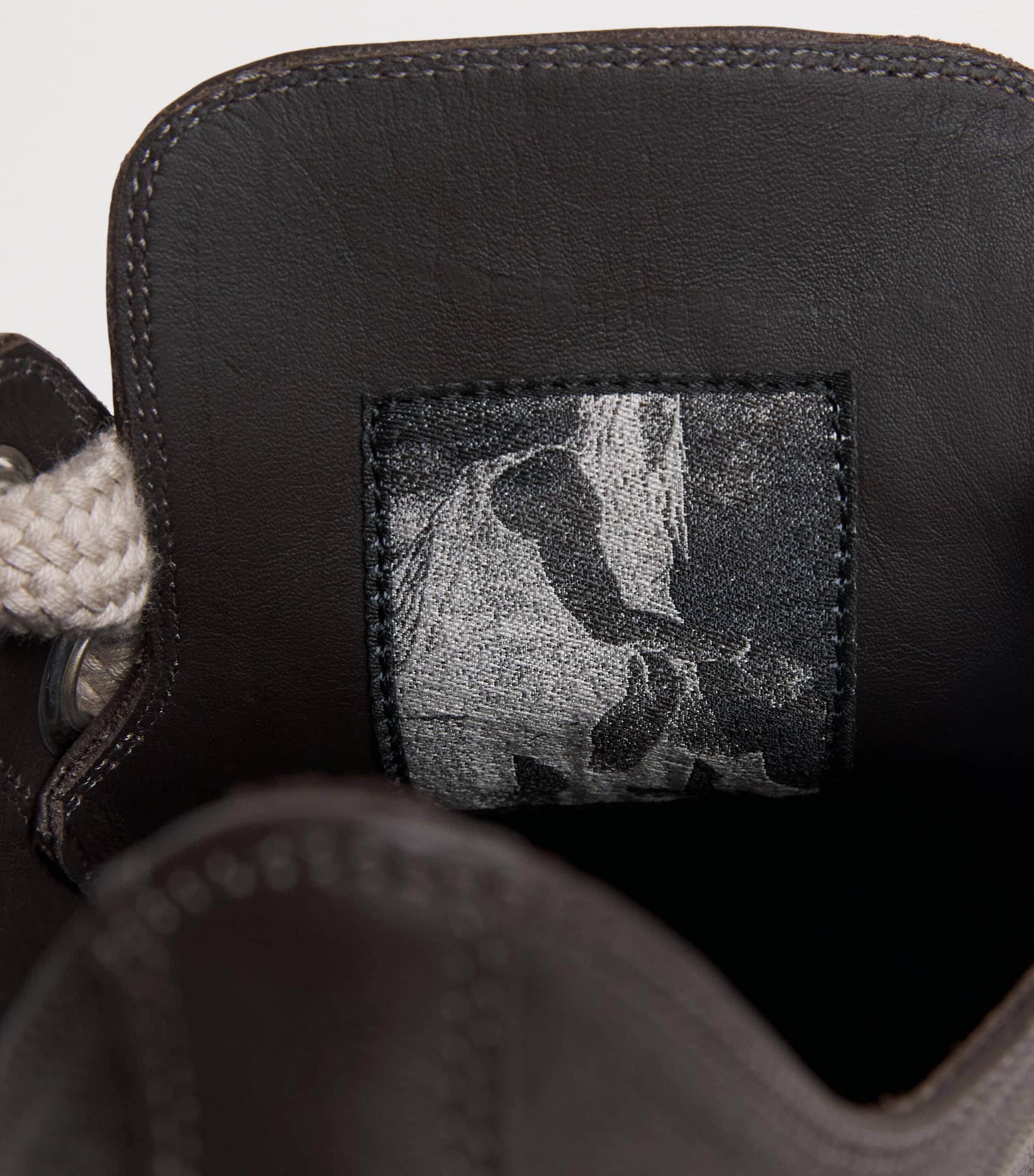 Rick Owens Leather Jumbo-Lace Sneakers Grease/milk Image 9