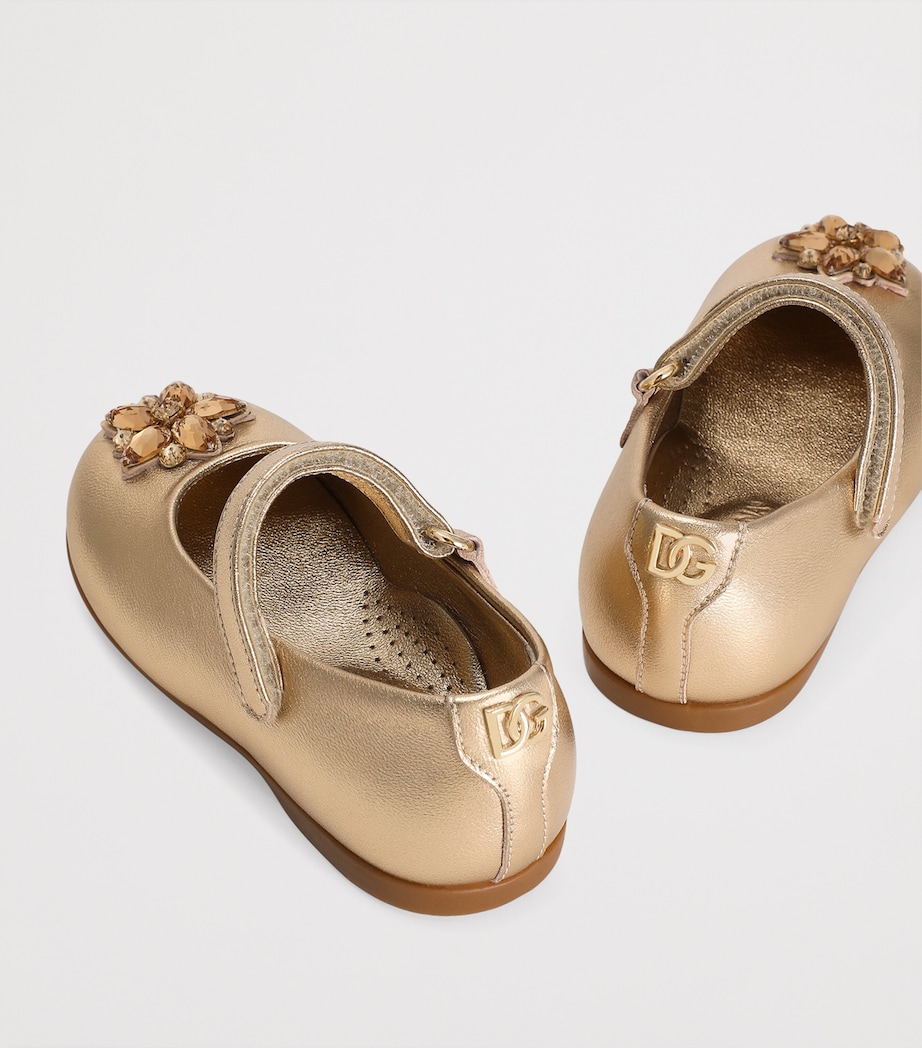 Embellished Ballet Flats 80997GOLD Image 4