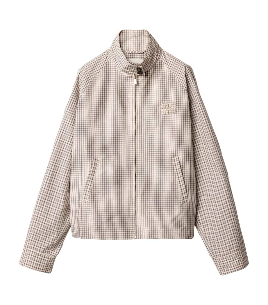 Miu Miu Womens Check Blouson Jacket Image 1