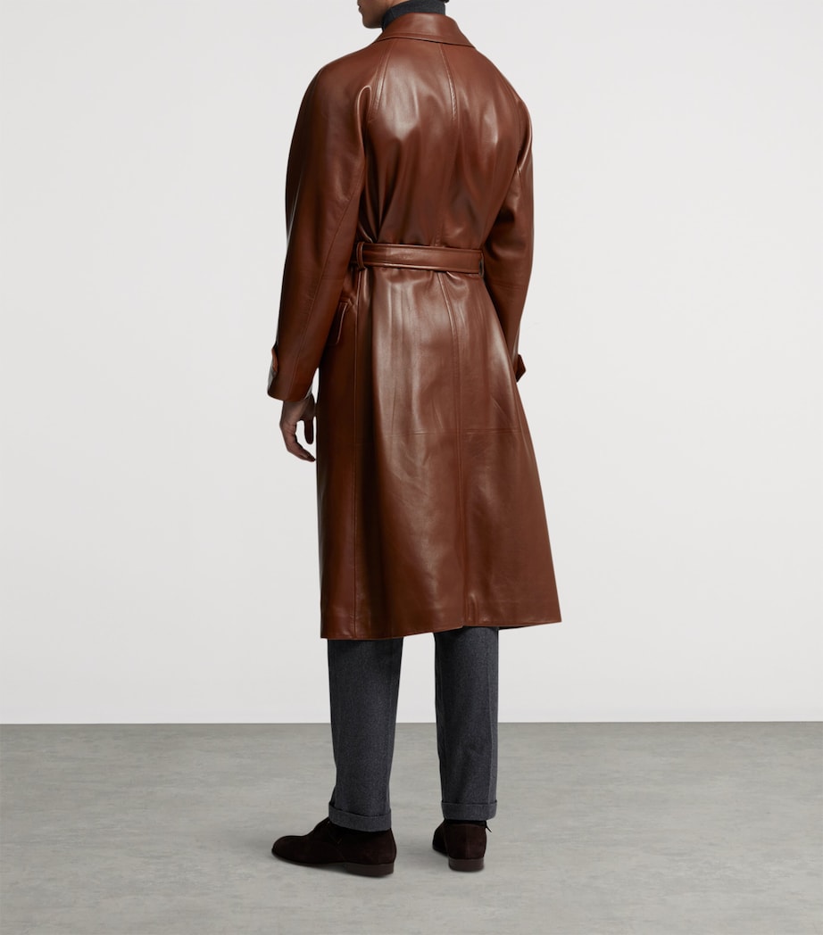 Archive Leather Trench Coat 209DARK BROWN Image 4