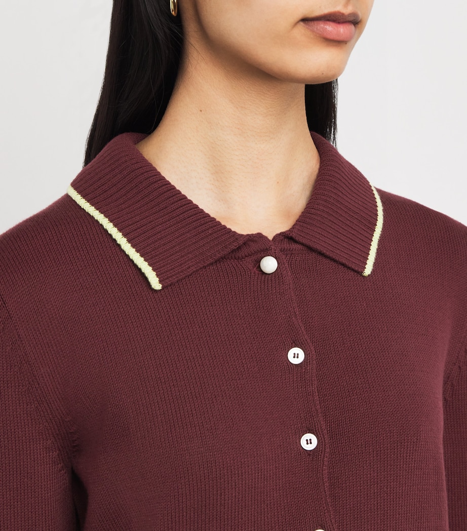 Cotton-Blend Cardigan BORDEAUX Image 6