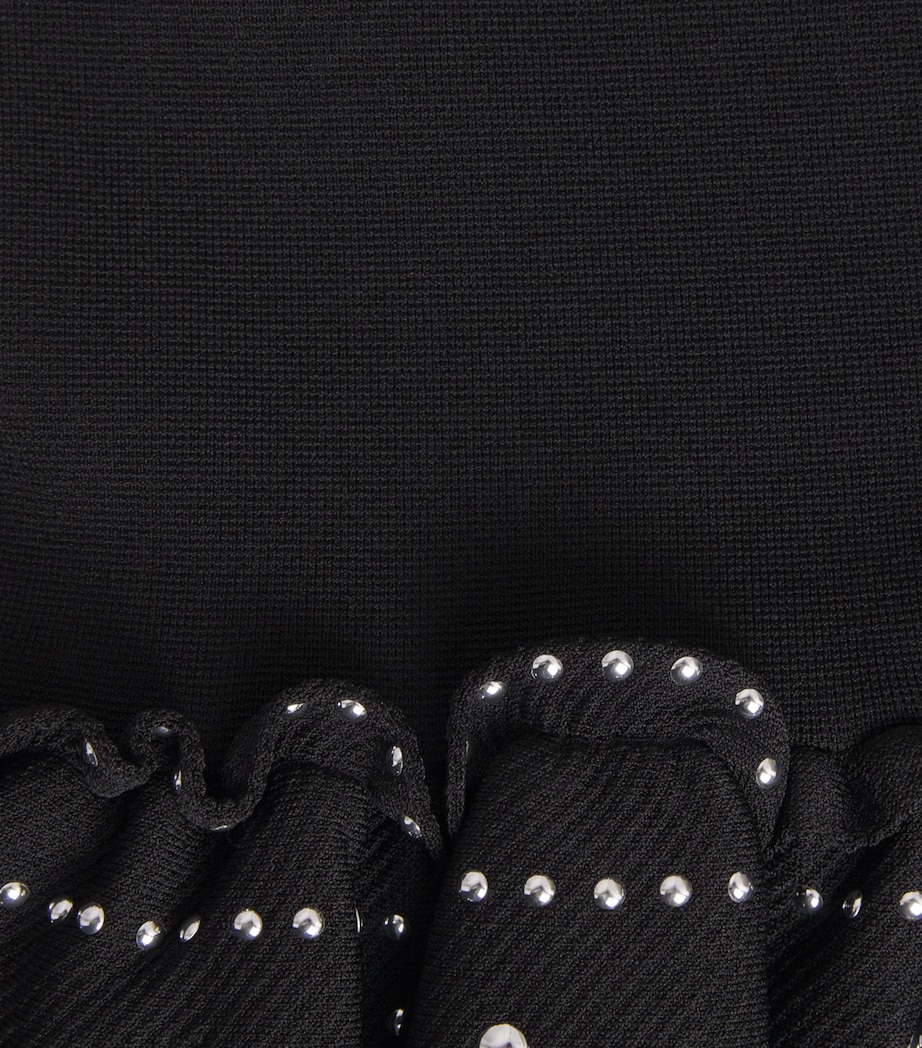 Sandro Paris Womens Knit Studded Mini Dress Black Image 6