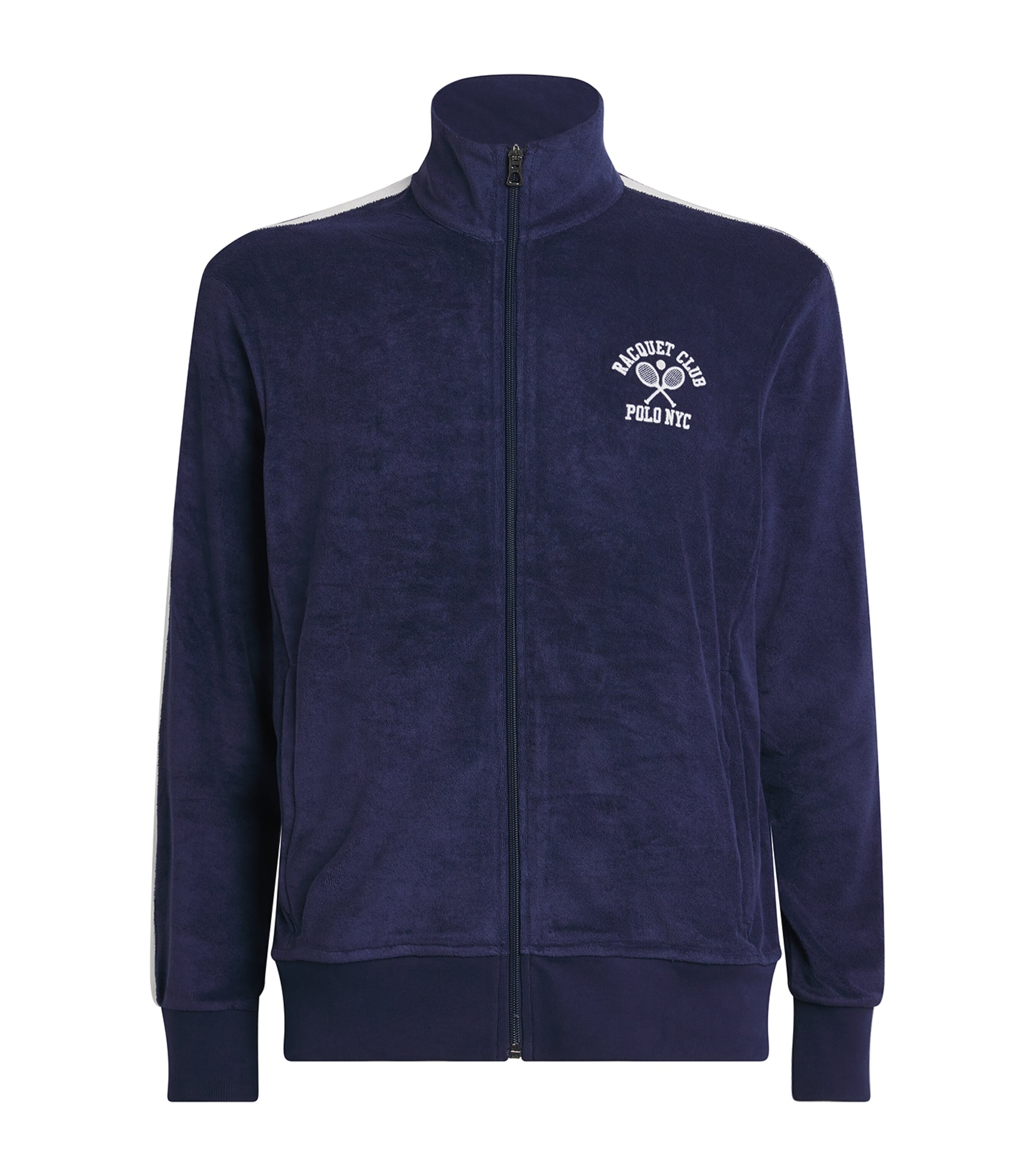 Polo Ralph Lauren Cotton-blend Terry Track Jacket In Blue