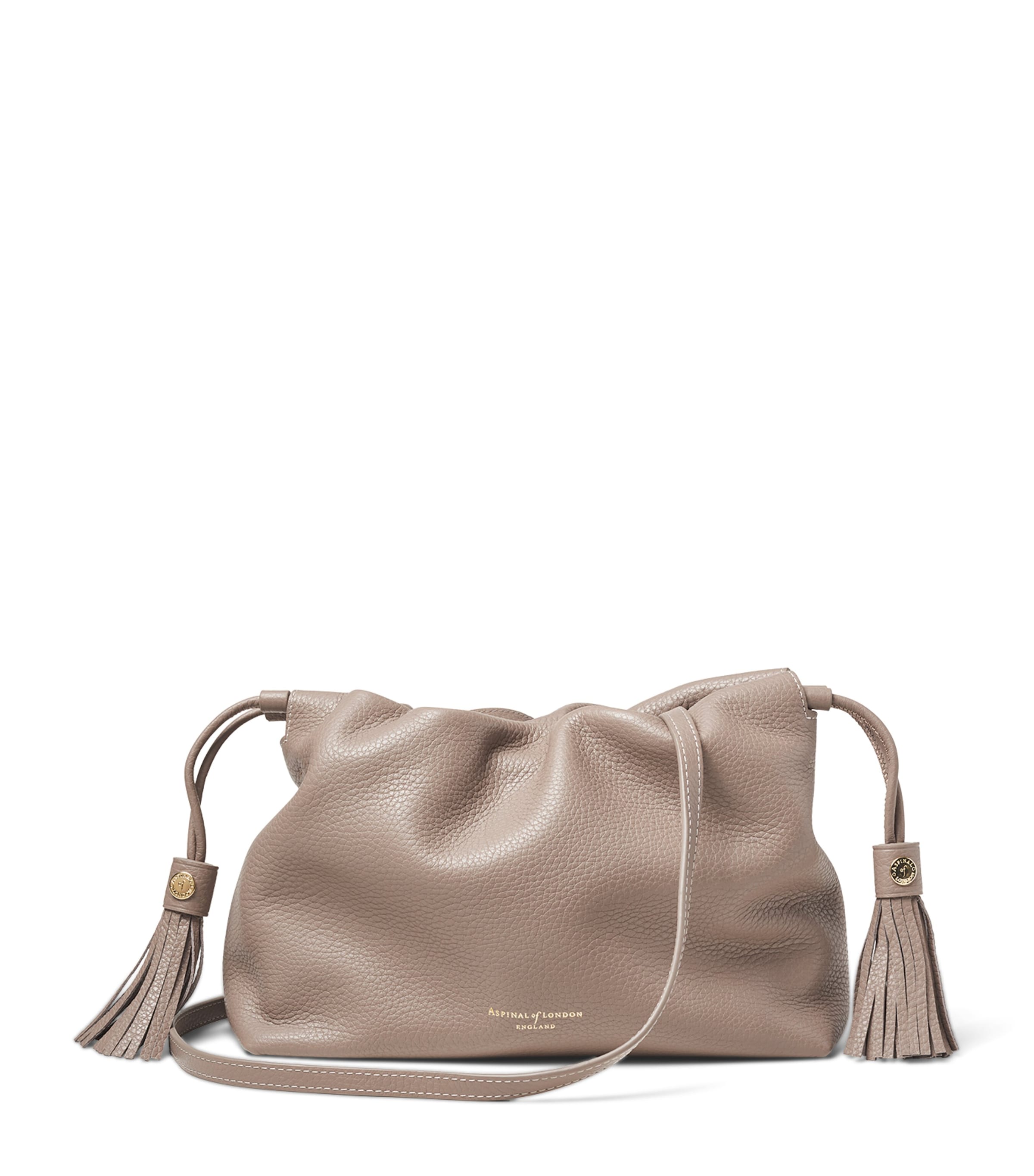 Aspinal Of London Large Leather Soho East West Cross-Body Pouch Moleskin Image 1