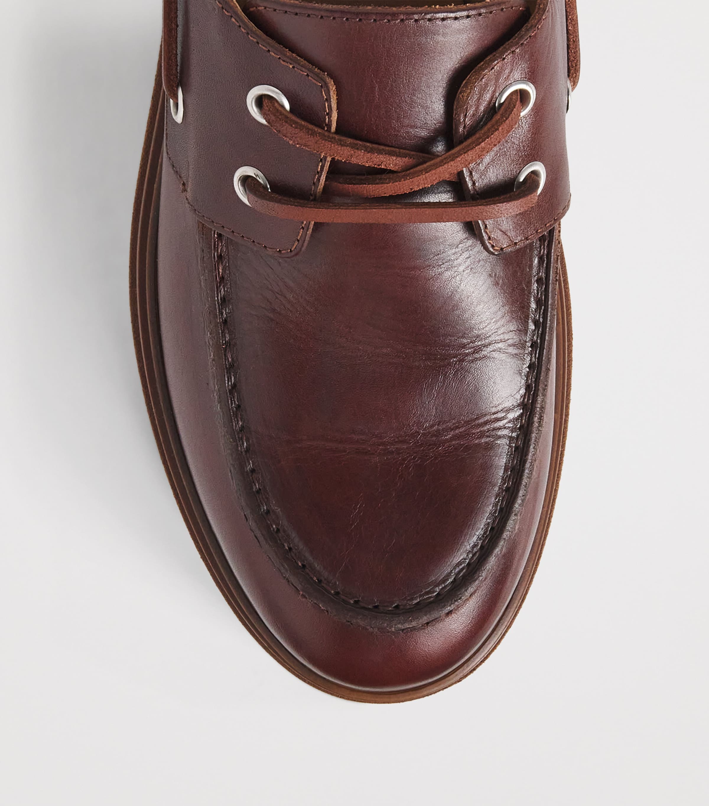 Leather Heeled Boat Shoes TOBACCO Image 5
