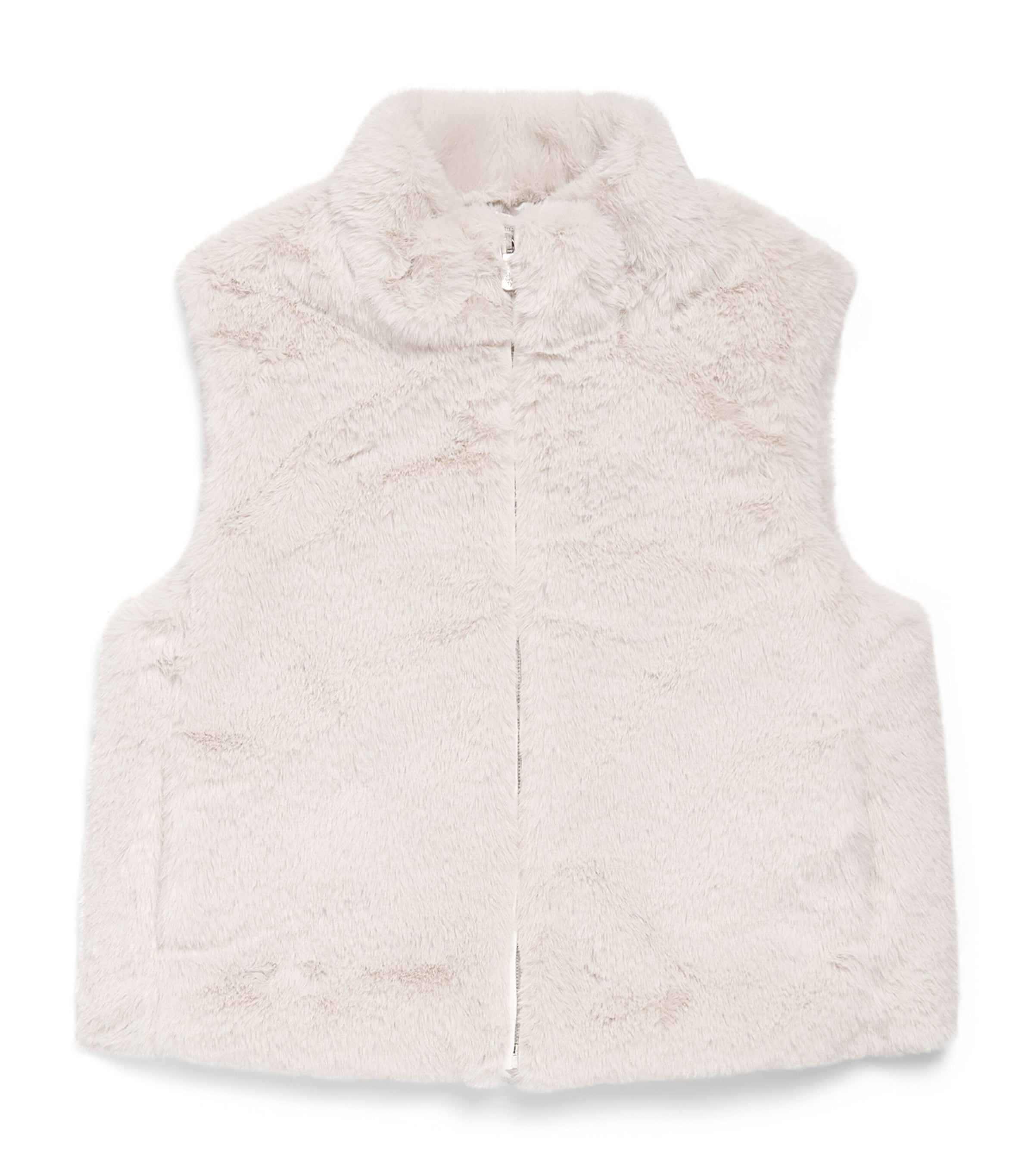 Eleventy Kids Faux Fur Padded Gilet (4-16 Years) Grigio Ghiaccio Image 1