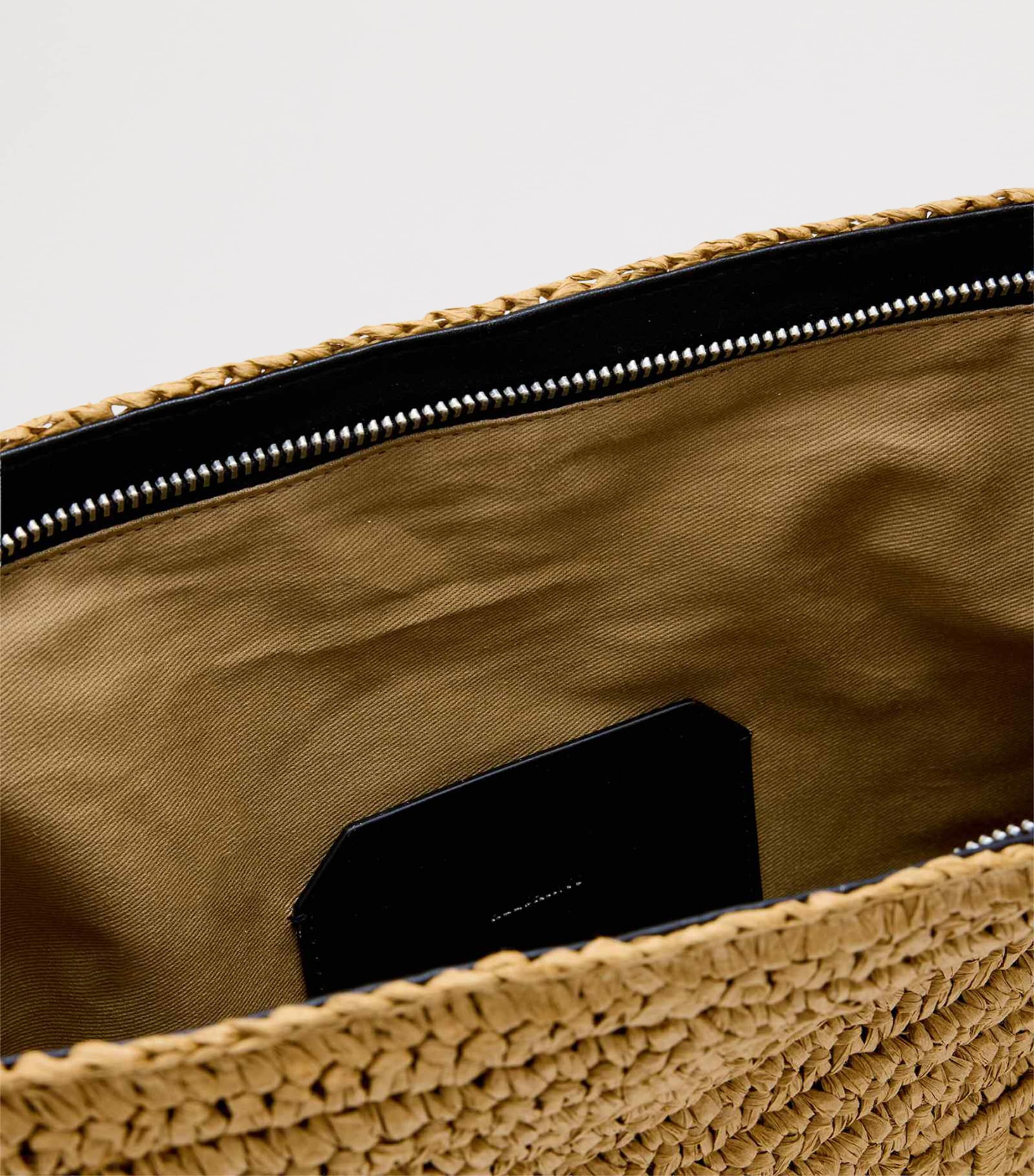 AllSaints Raffia Bettina Clutch Bag Biscuit Brown Image 5