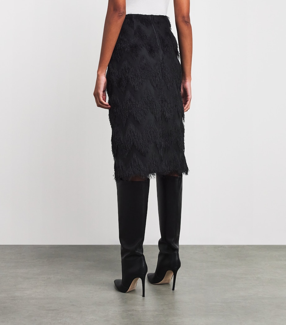 Fringed Phoenix Midi Skirt BLACK DBLK Image 4