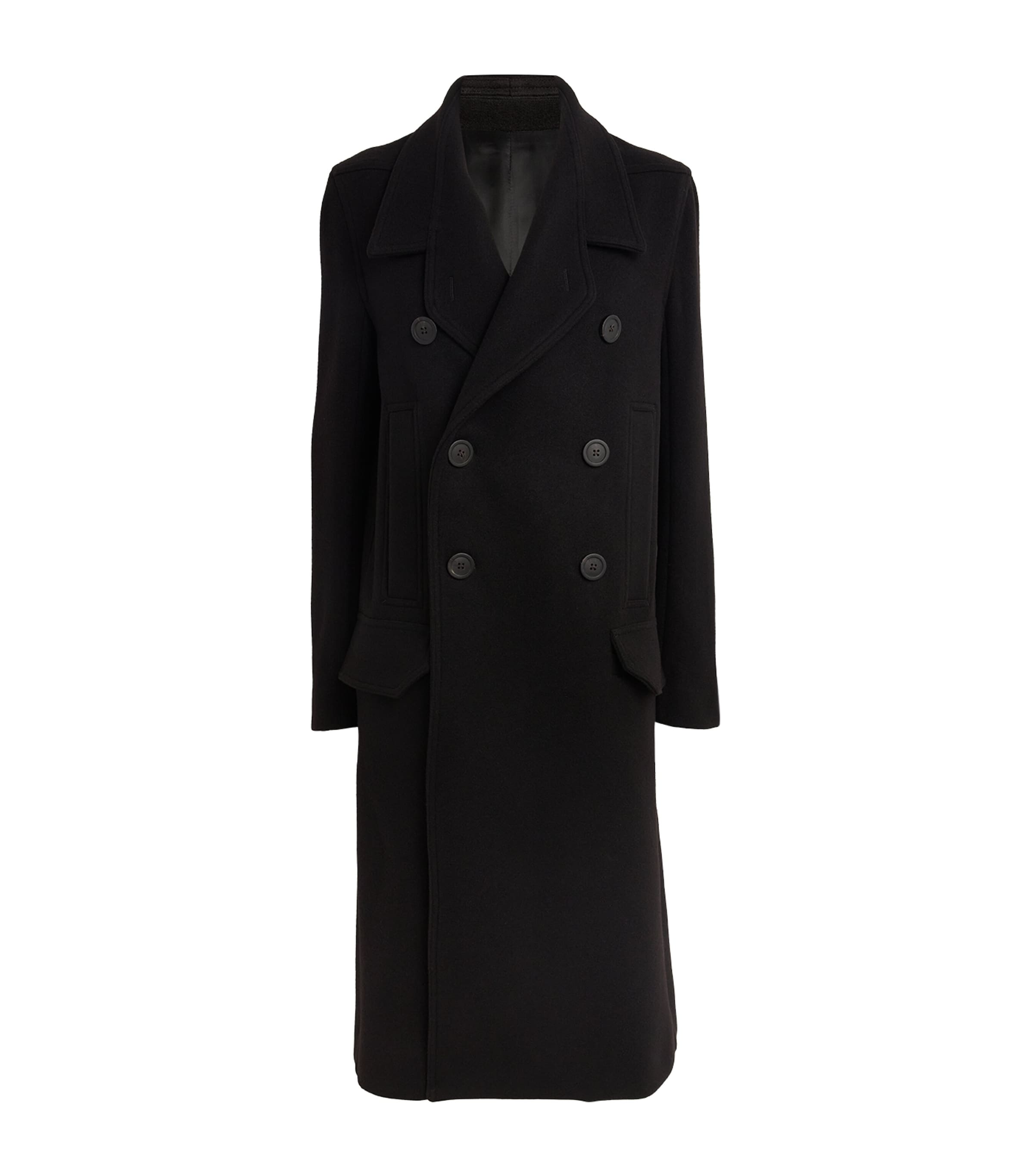 Shop Rick Owens Virgin Wool Porterville Officer Coat In Black