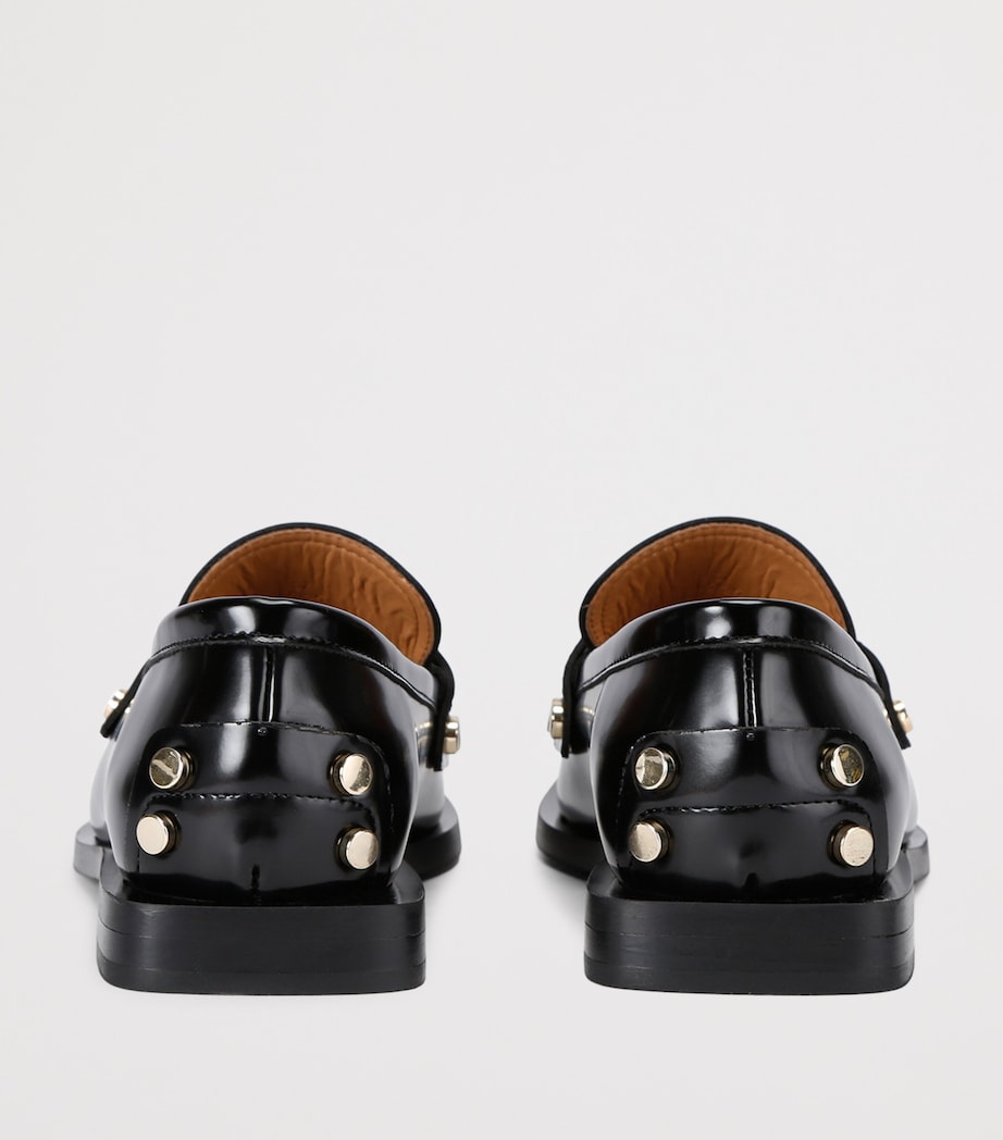 Studded Square-Toe Loafers BLACK Image 2