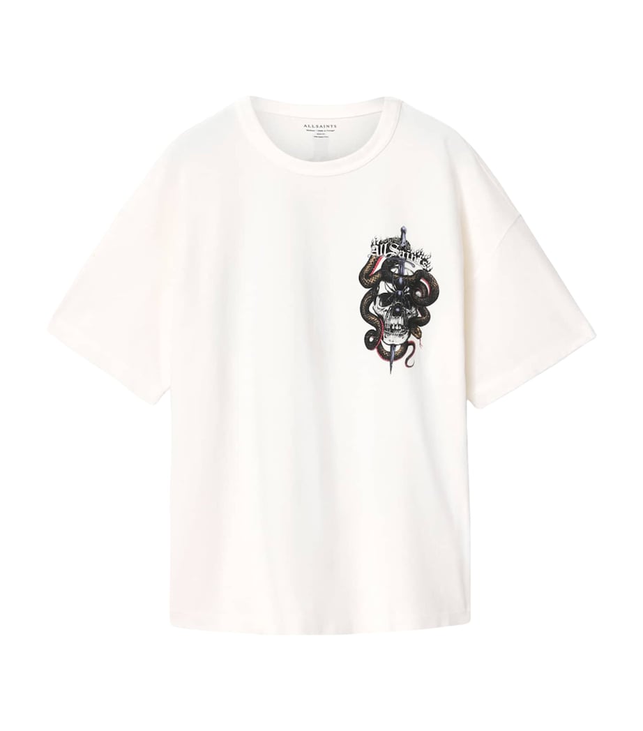 AllSaints Mens Organic Cotton Araknid T-Shirt Chalk White Image 1