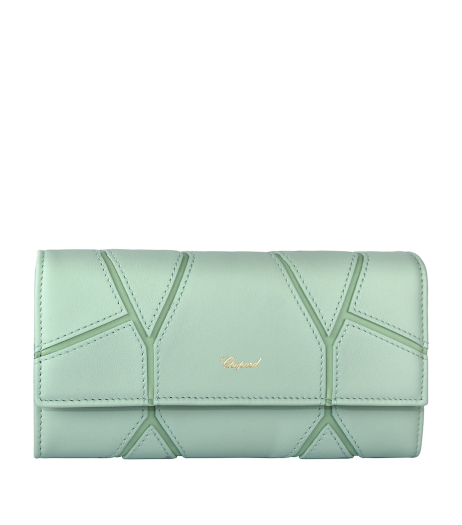 Leather Diamond Continental Wallet GREEN Image 1