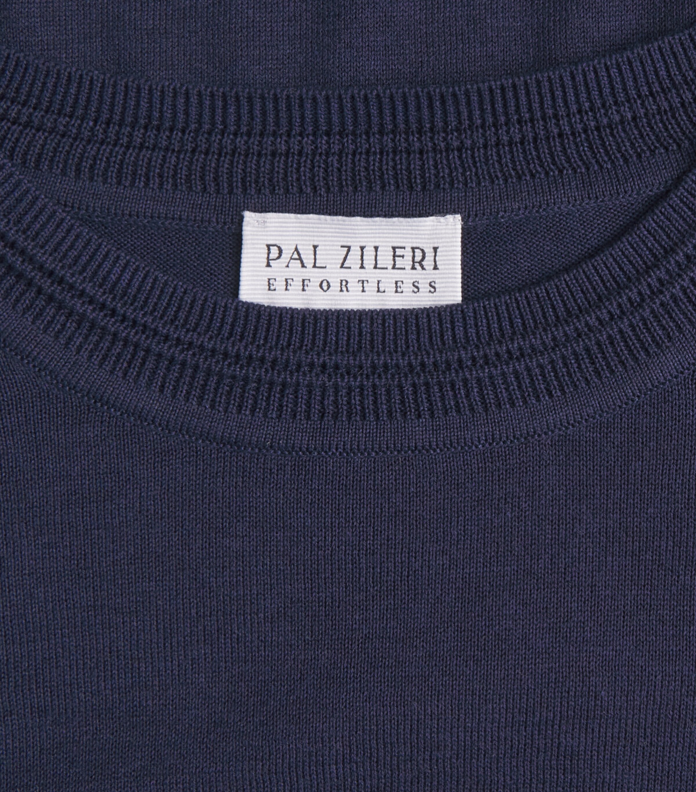 Pal Zileri Mens Knitted T-Shirt Blue Navy Image 6
