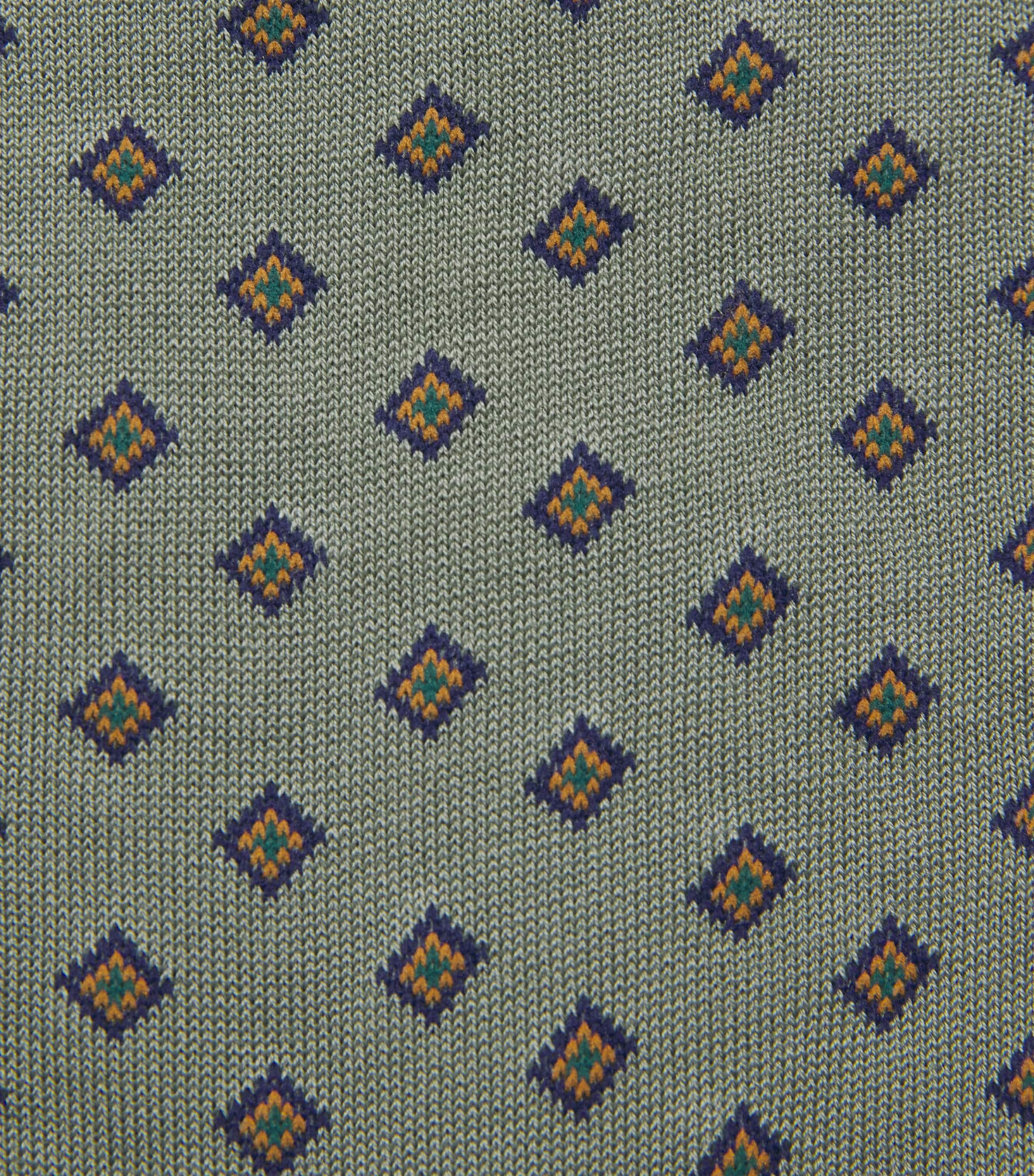 Cotton-Blend Diamond Socks GREEN Image 2